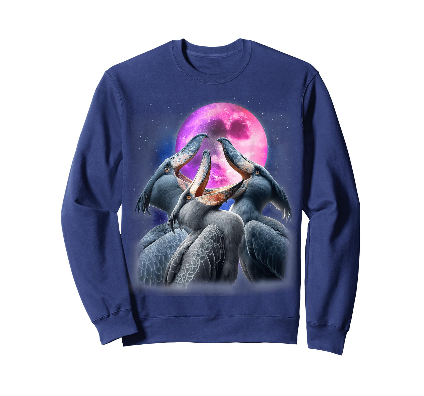 3 Shoebill Stork Howling At The Moon Funny Shoebill Bird T-Shirt