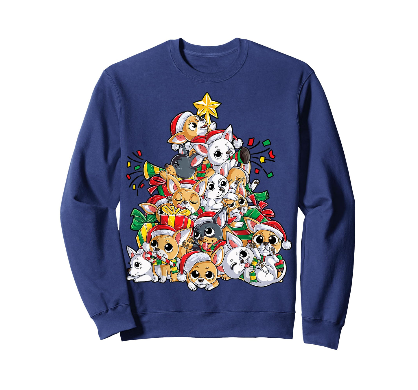 Chihuahua Christmas Tree Dog Santa Xmas Boys Girls Dogmas T-Shirt