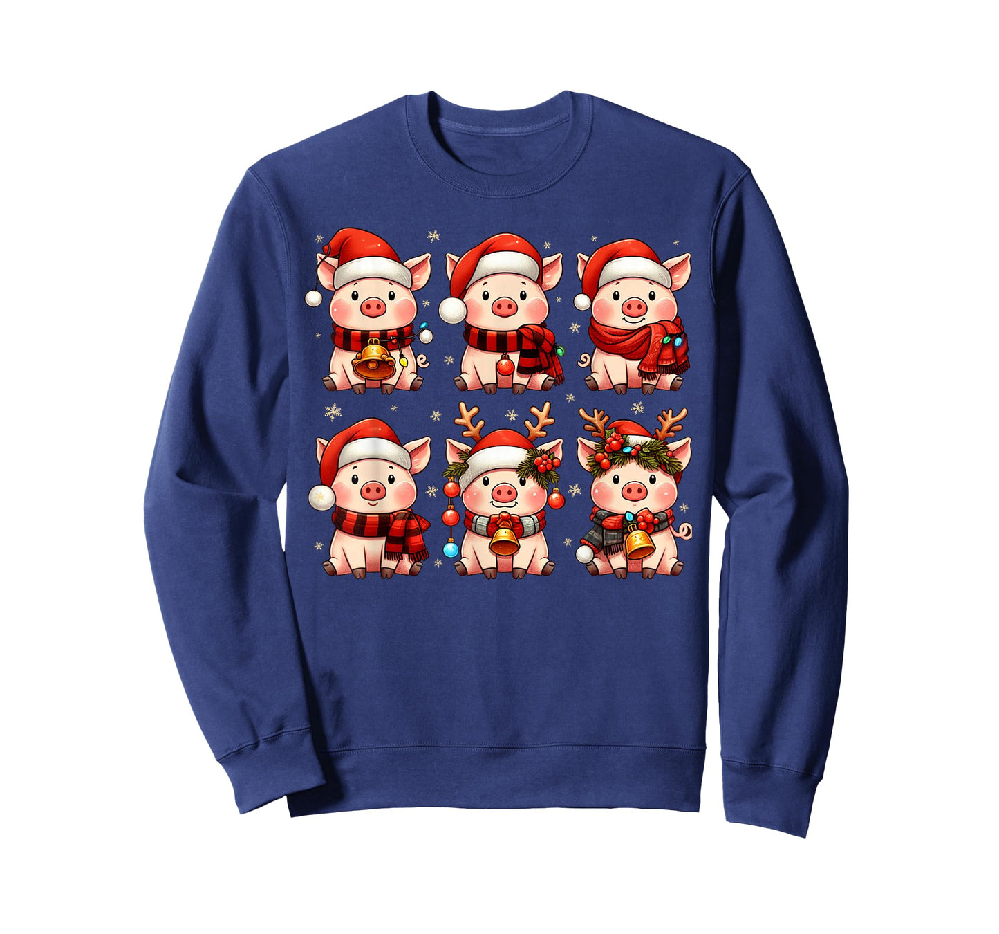 Cute Pig Santa Christmas Lights Funny Xmas Animal Lover T-Shirt