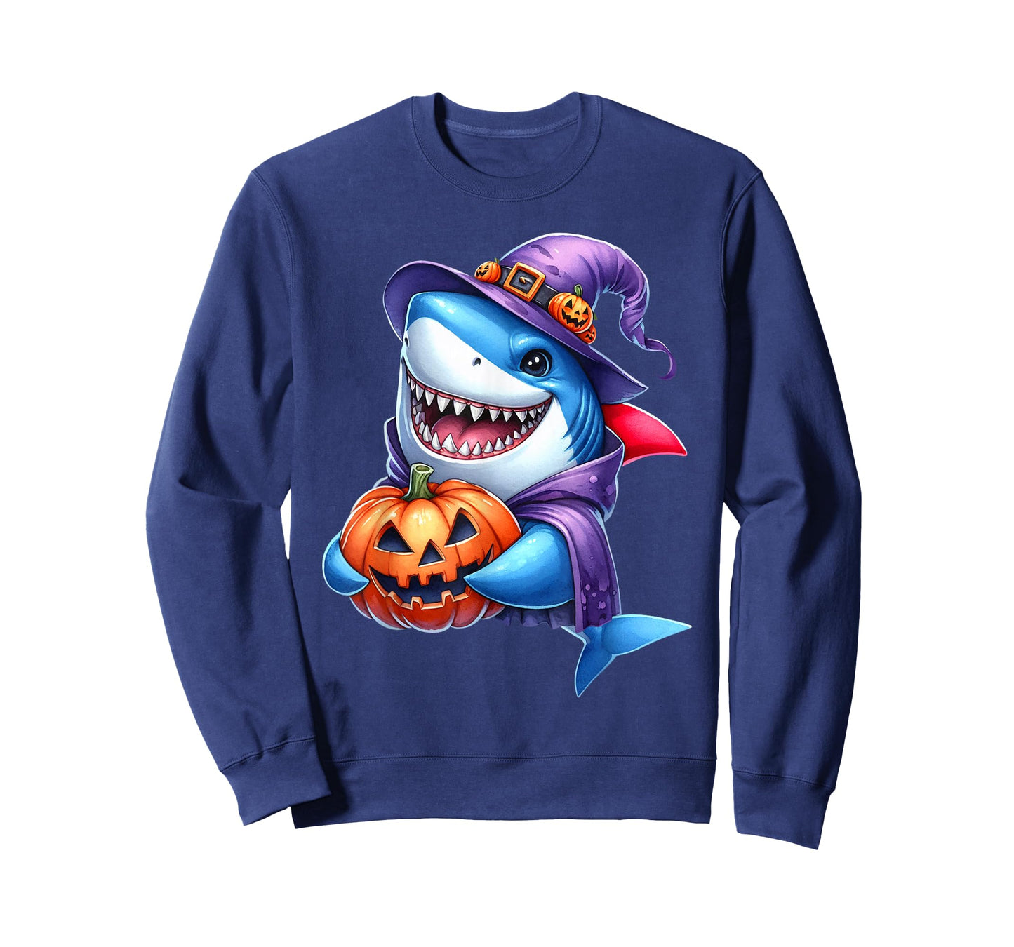 Shark Halloween Shark Lover Pumpkin Shark Halloween Boy Kids T-Shirt