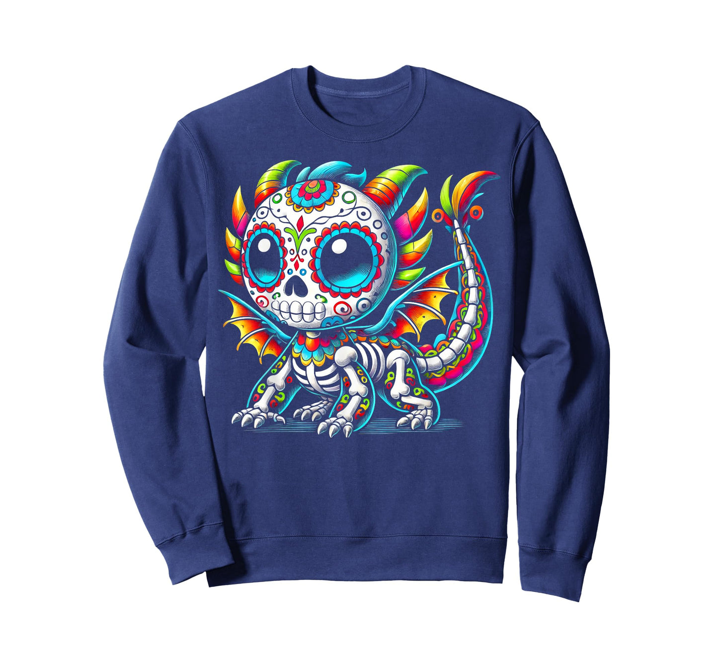 Day of the Dead Sugar Skull Dragon Skeleton Fantasy Lovers T-Shirt