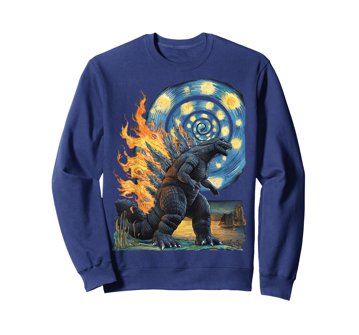 Kaiju Starry Night Japanese Art Anime Van Gogh Funny Gifts T-Shirt