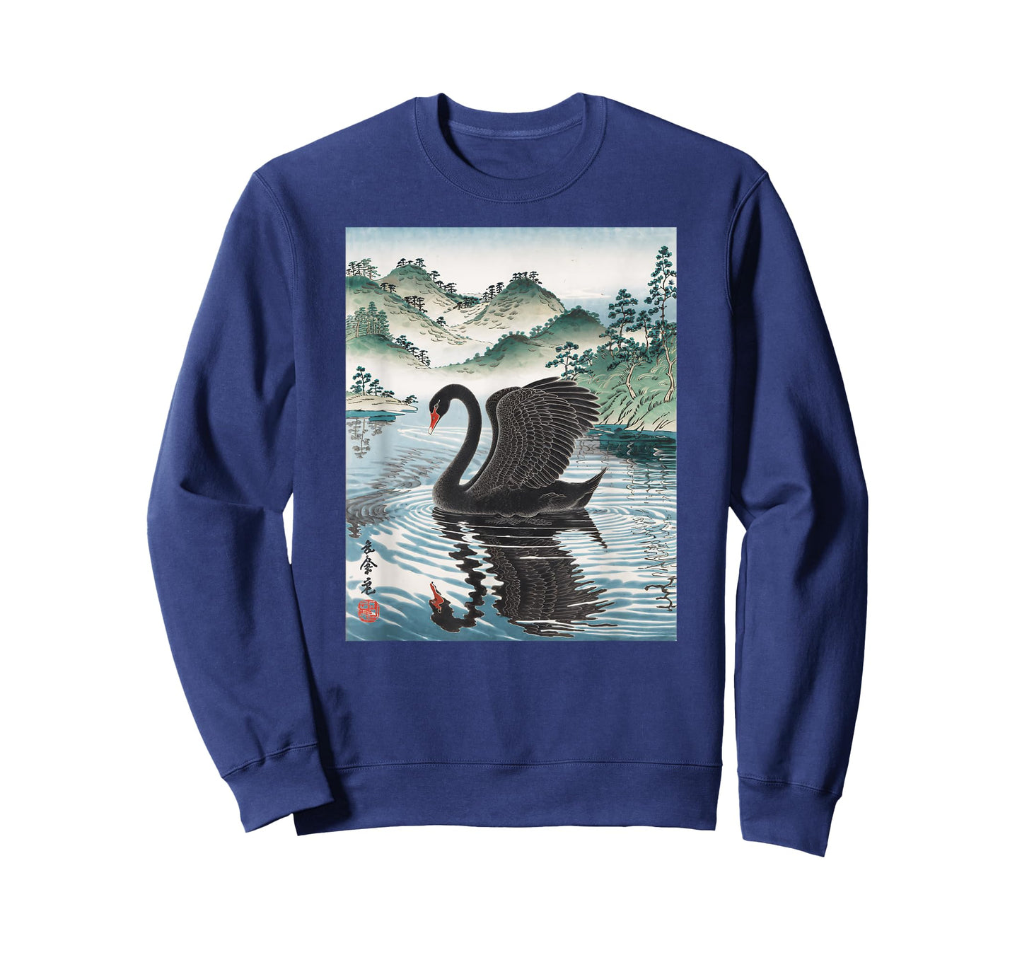 Japanese Art Black Swan Kyosai Vintage Japan Artwork T-Shirt