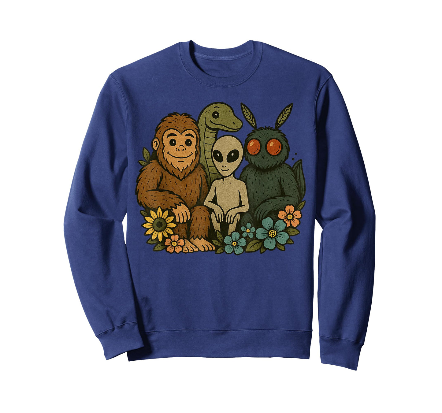 Funny Cryptid Bigfoot Loch Ness Monster Mothman And Aliens T-Shirt