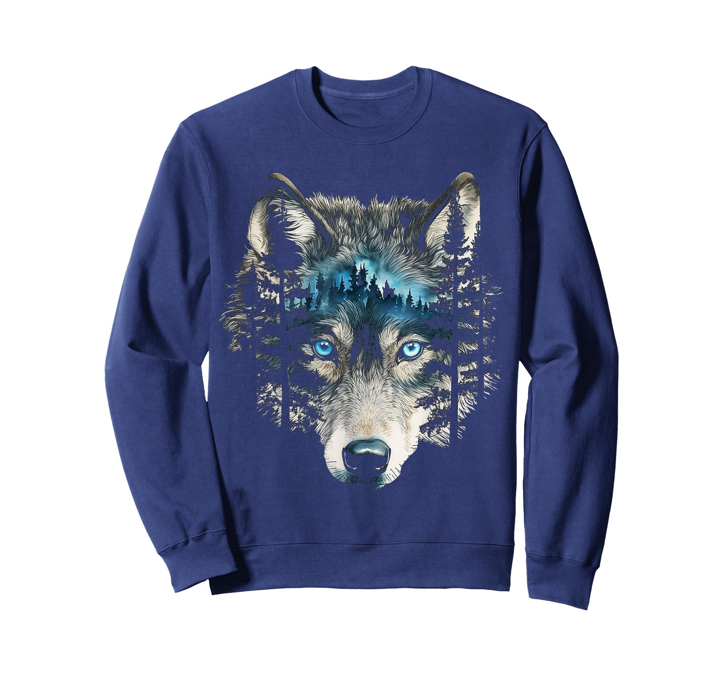 Wolf Nature Abstract Animal Art Blue Eyes Graphic Wolf T-Shirt