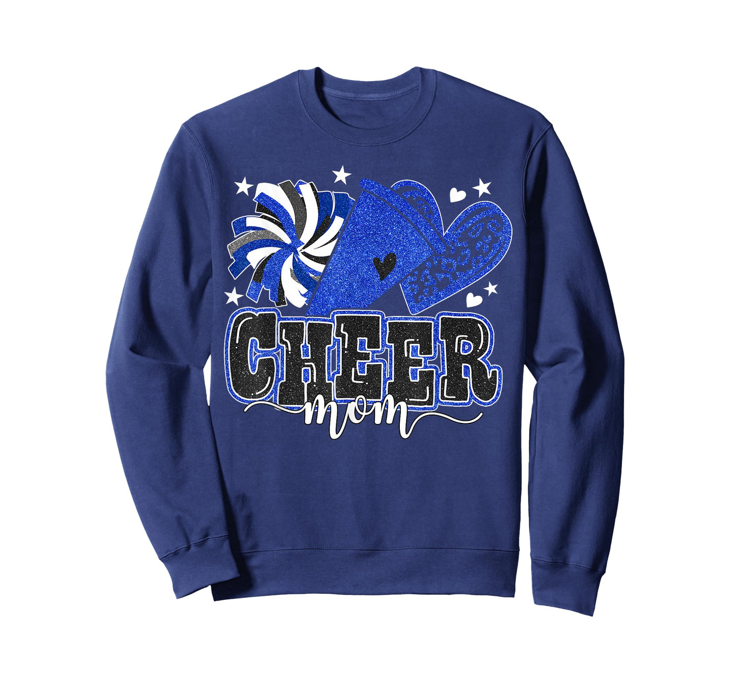 Cheer Mom Blue Cheerleader Game Day Cheer Mama Football T-Shirt