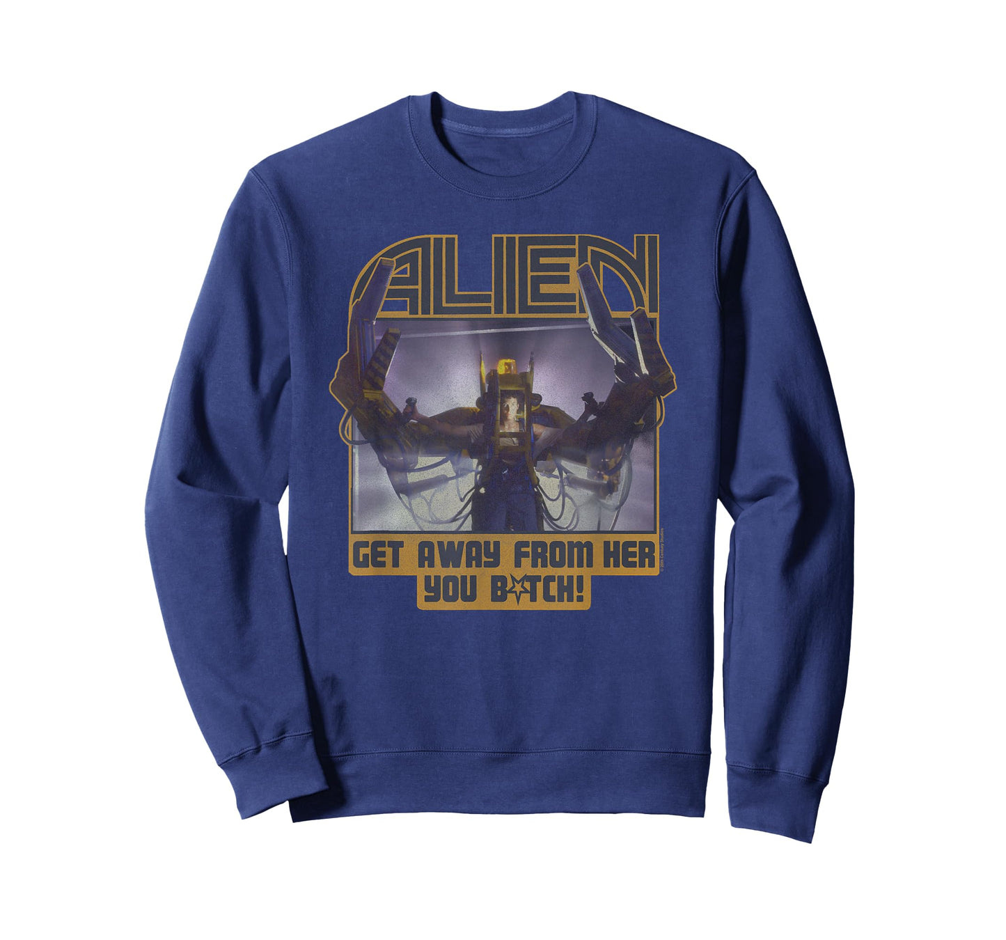 Aliens Get Away From Her You B-tch! Big Chest Retro Poster T-Shirt
