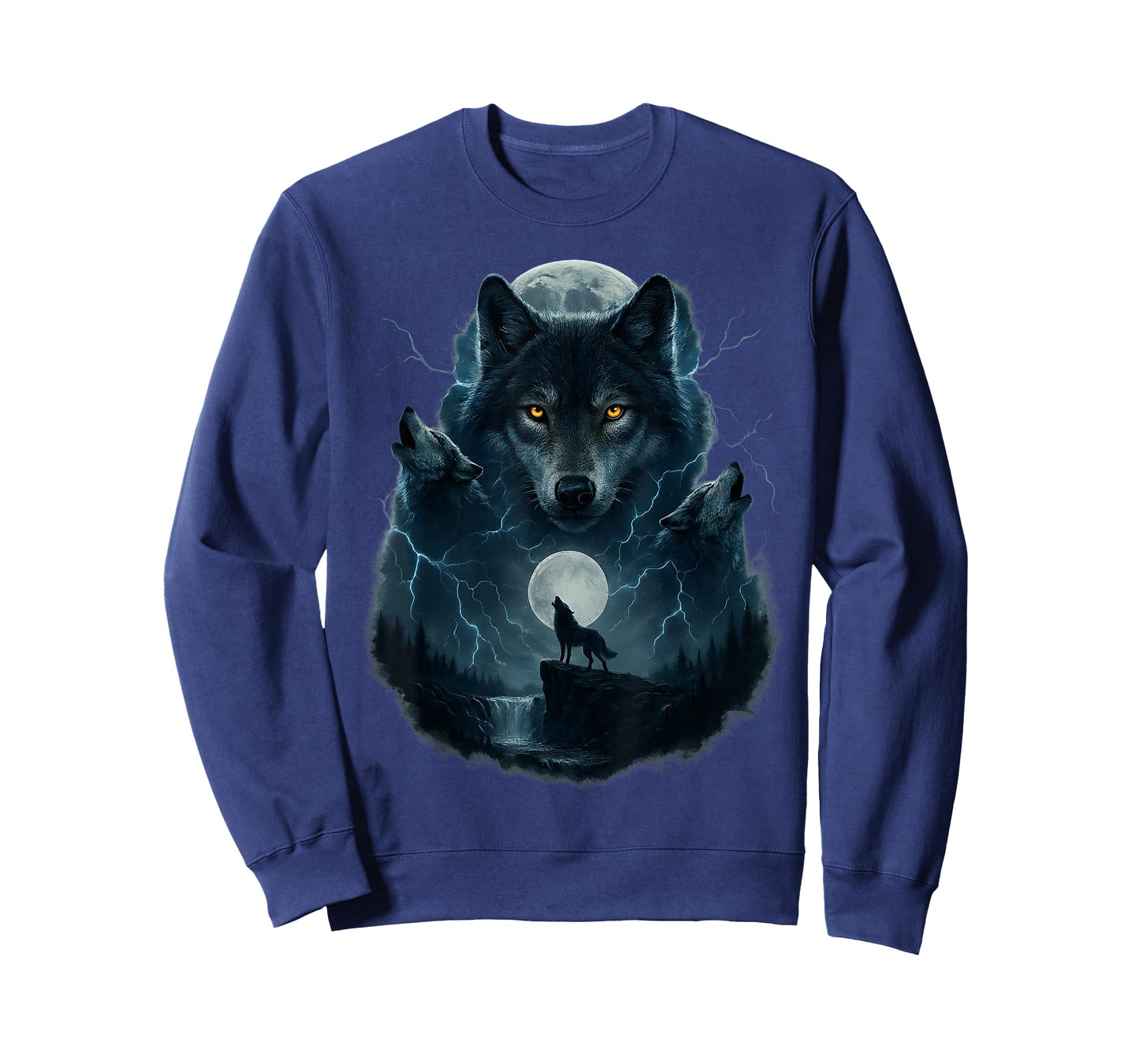 Wolf Howling at Moon Funny Graphic Tees Men Wolves T-Shirt