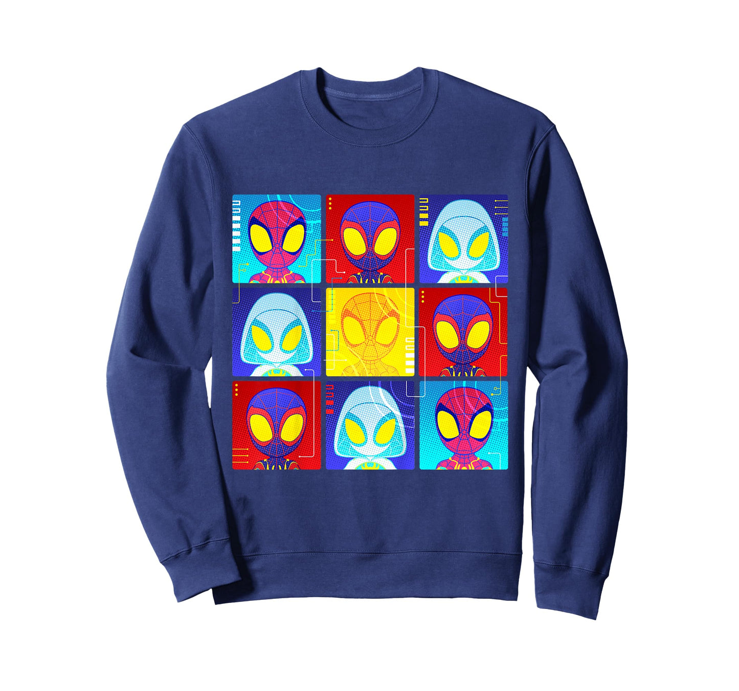 Marvel Spidey and His Amazing Friends Web-Spinners Face Grid T-Shirt