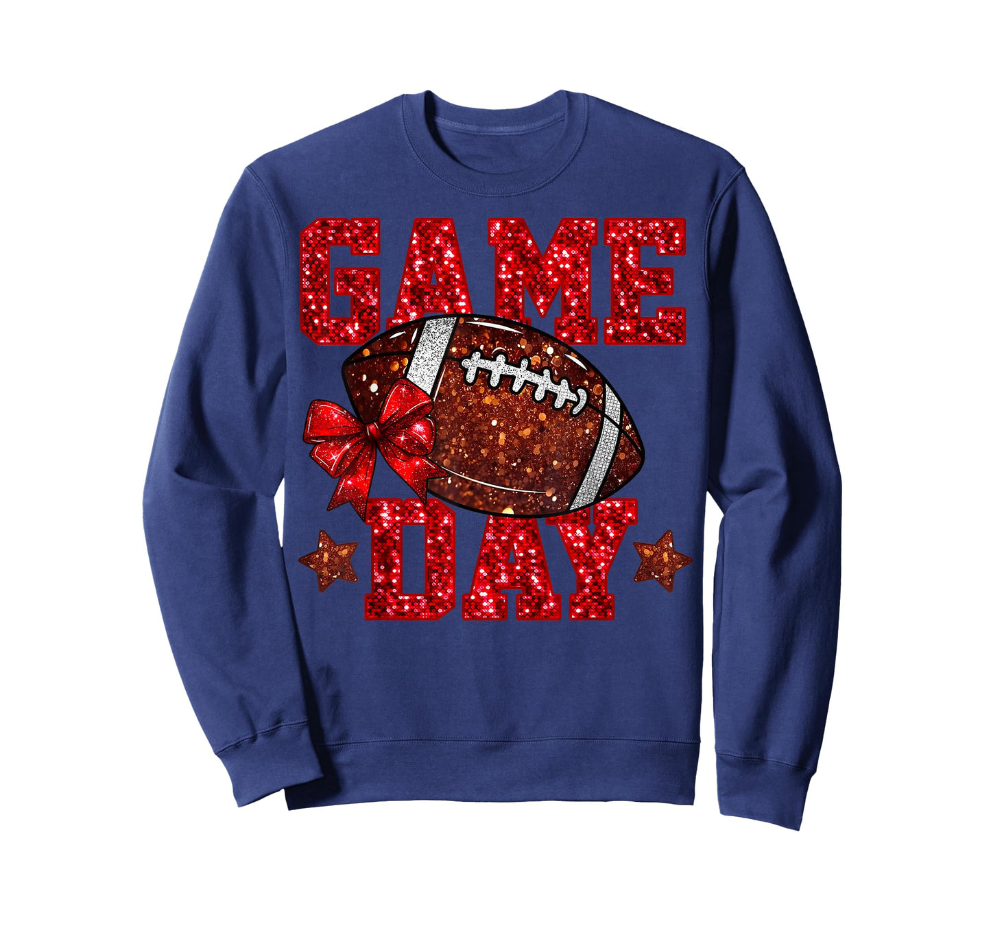 Game Day Football Red Coquette Bow Team Spirit Touchdown T-Shirt