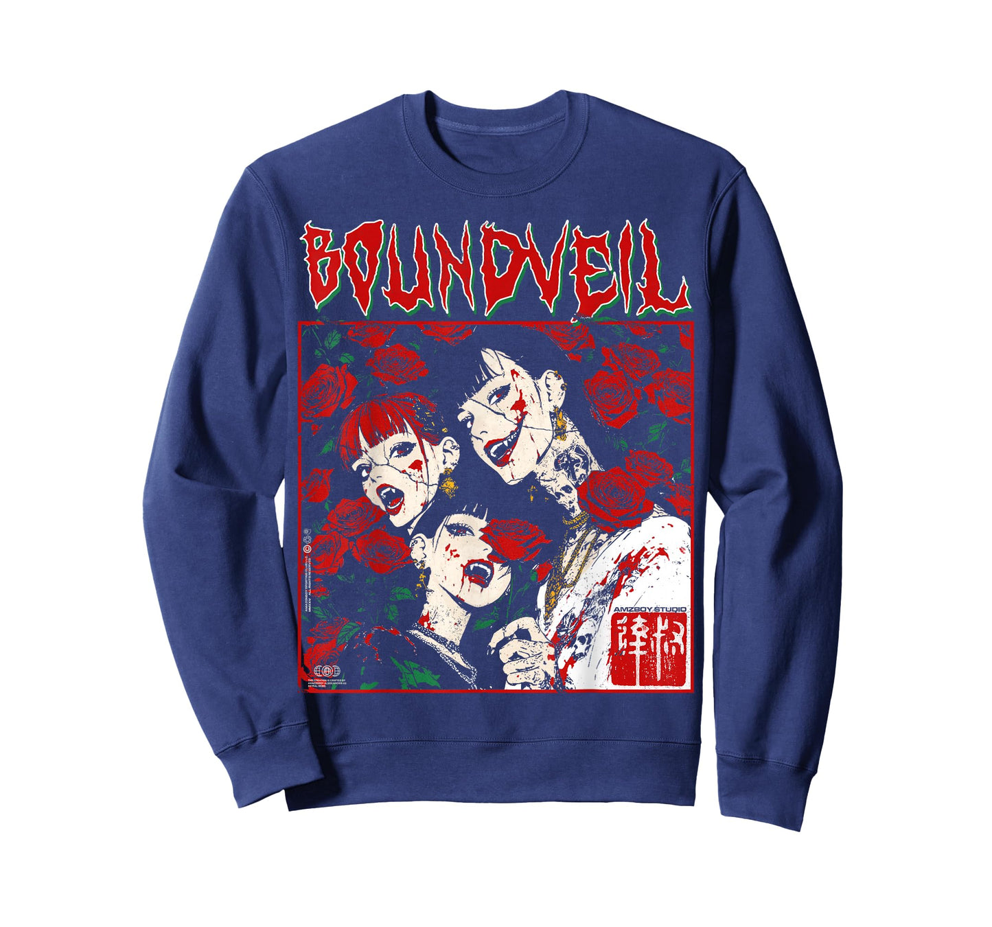 Creepy Manga Horror Anime Y2K Horror Alt Emo Goth Vampire T-Shirt