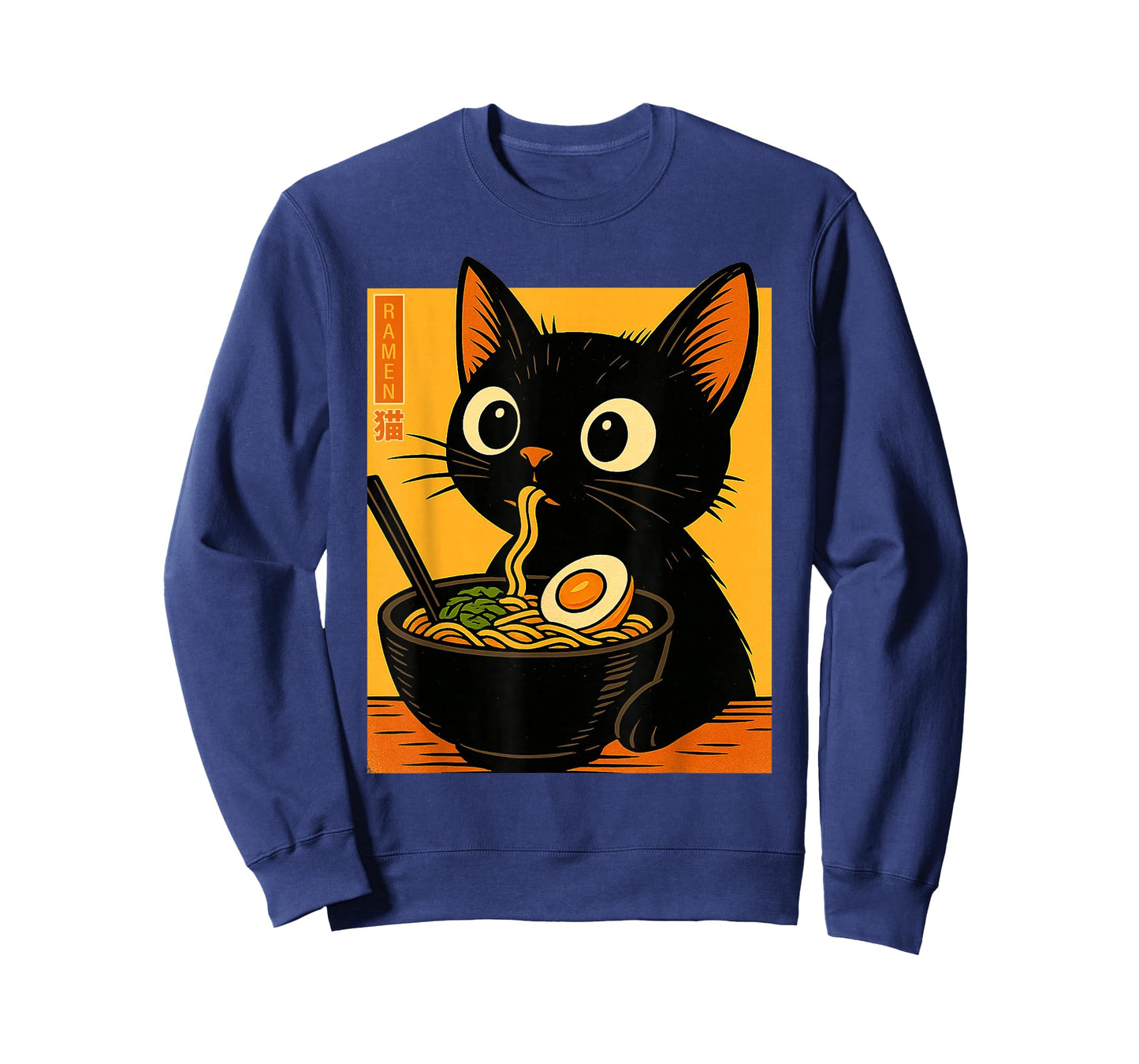 Anime Cat Ramen Japanese Funny Graphic Tees Kawaii Cat Lover T-Shirt
