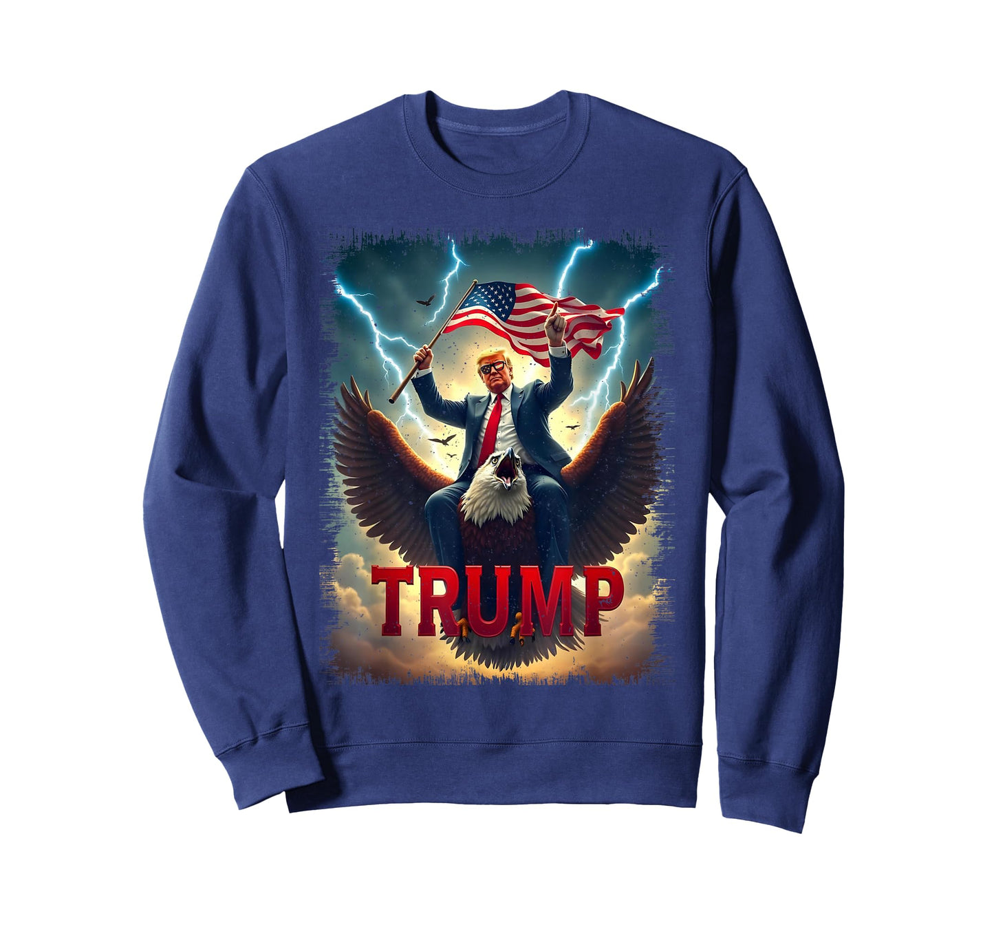 Vintage President Trump Riding an Eagle. Patriotic Political T-Shirt