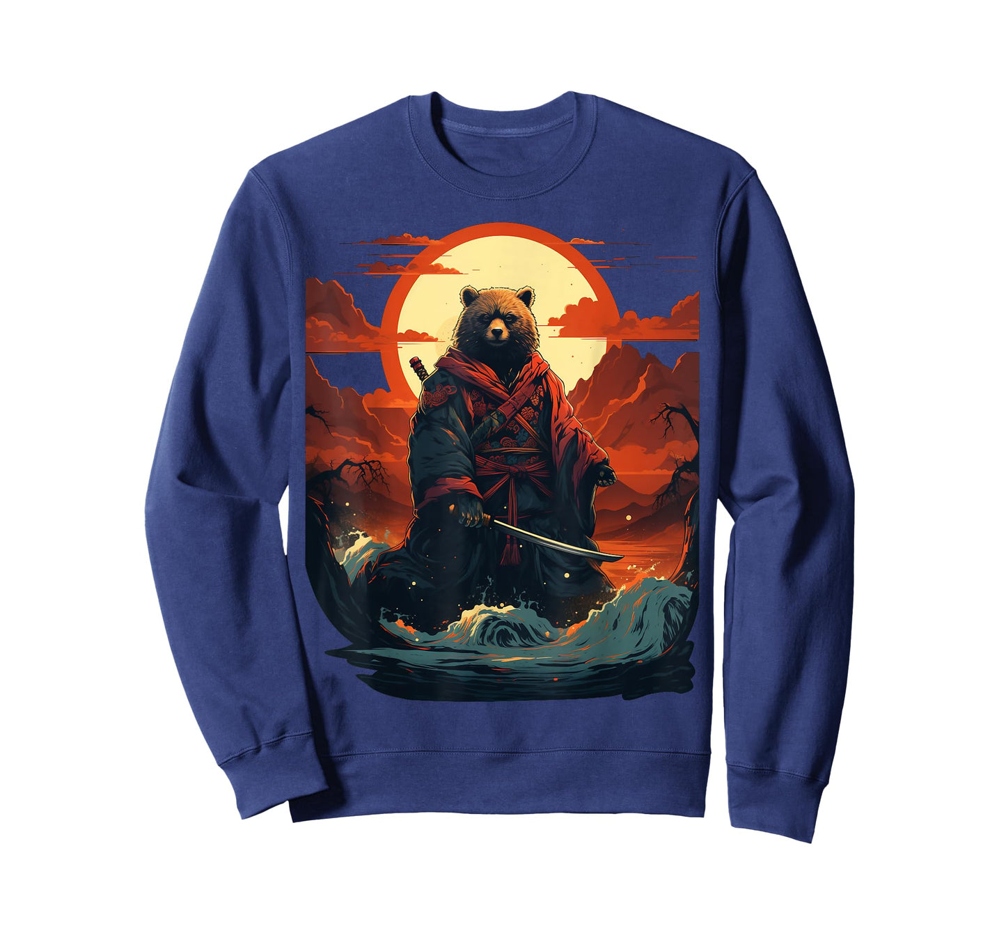Vintage samurai Bear on Japanese ninja art Bear T-Shirt