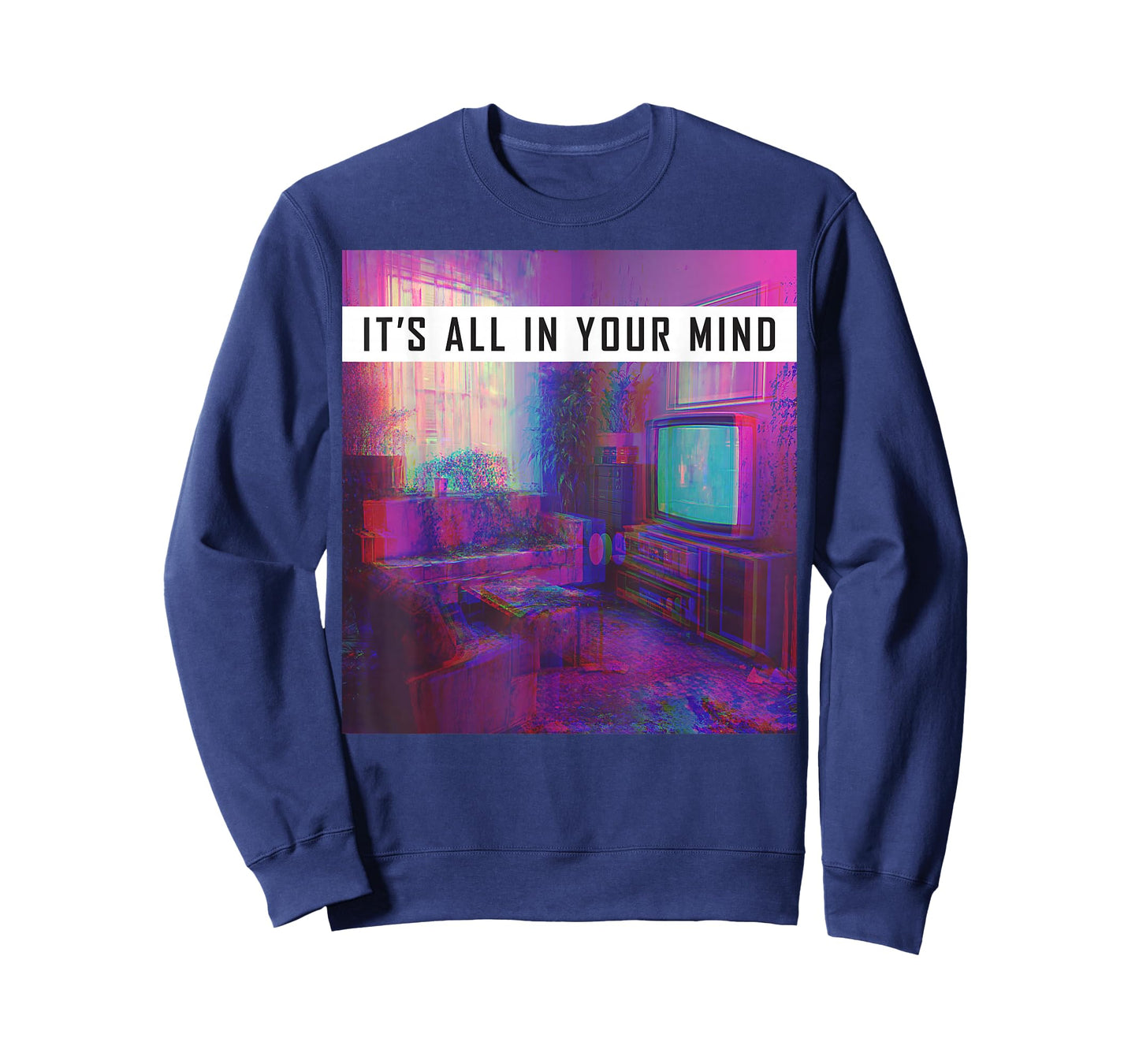 Vaporwave Aesthetic "It's All In Your Mind" Glitch Art T-Shirt