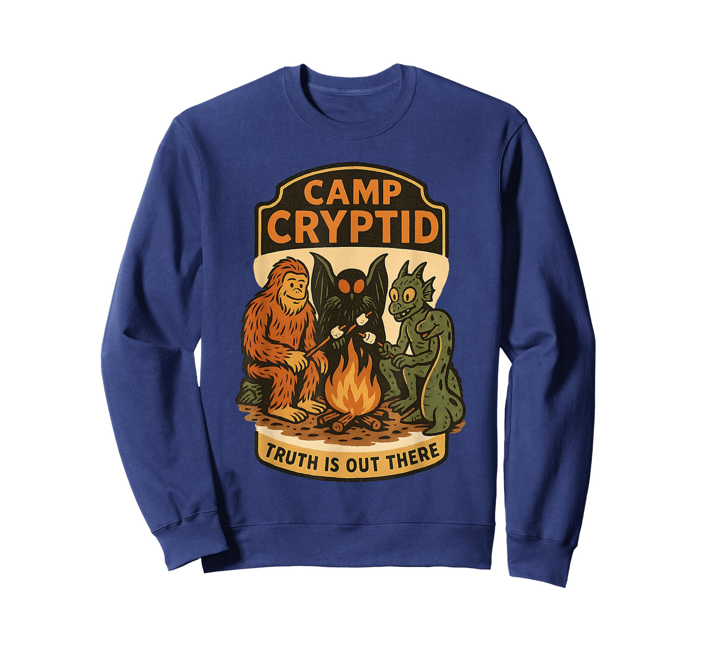 Funny Camp Cryptid Bigfoot Mothman Jackalope Retro Camping T-Shirt