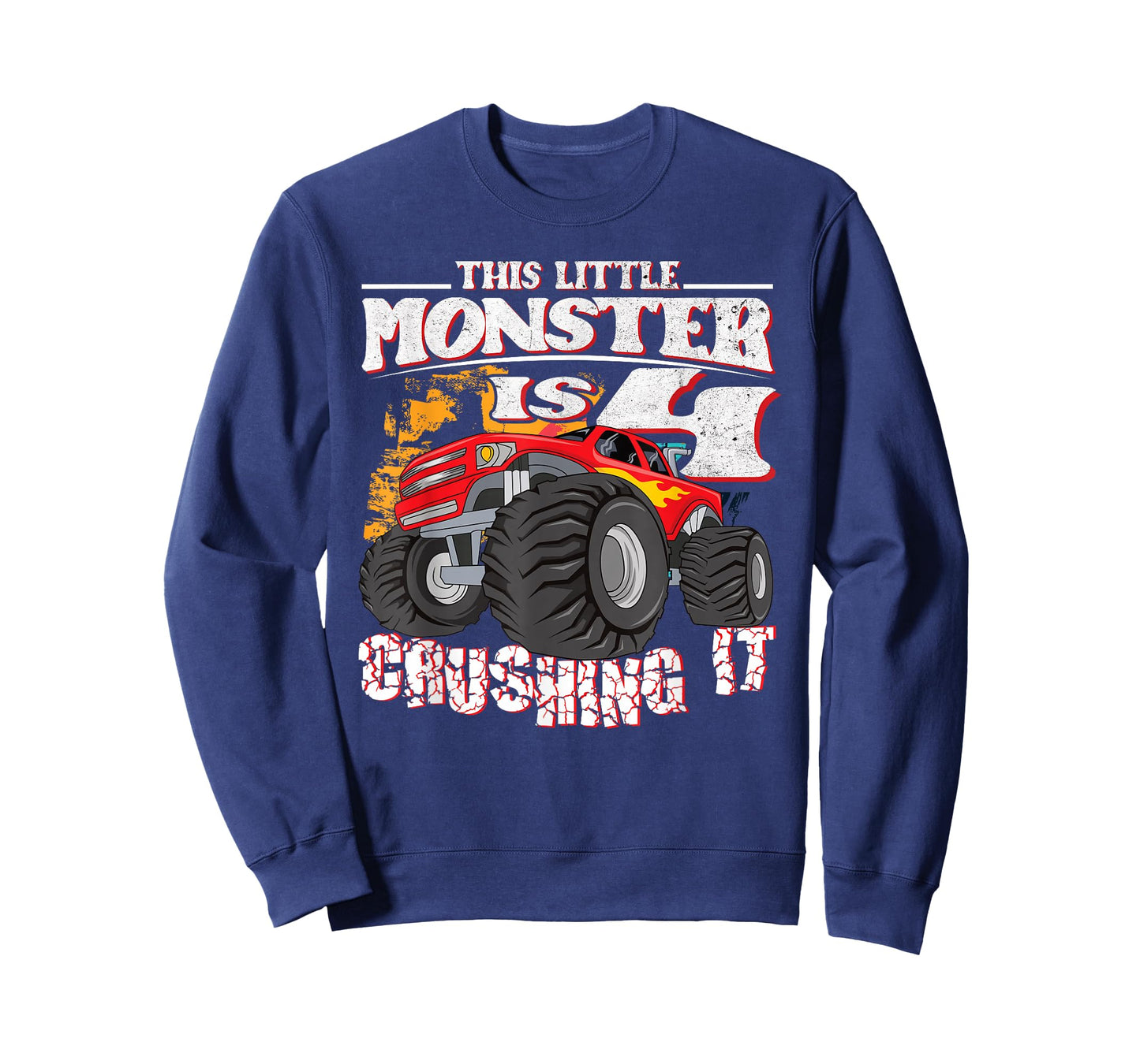 4th Birthday Kids This Little Monster Truck T-Shirt