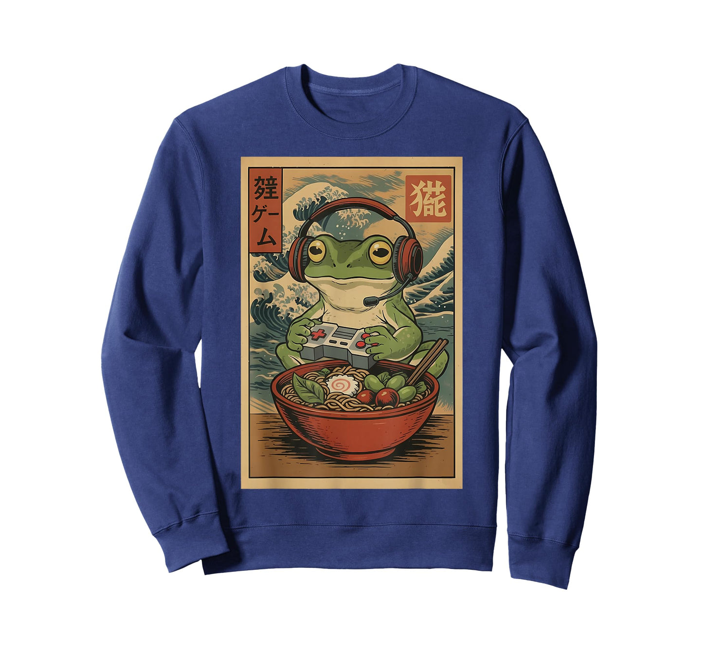 Cute Kawaii Japanese Gamer Frog Ramen Anime Art T-Shirt