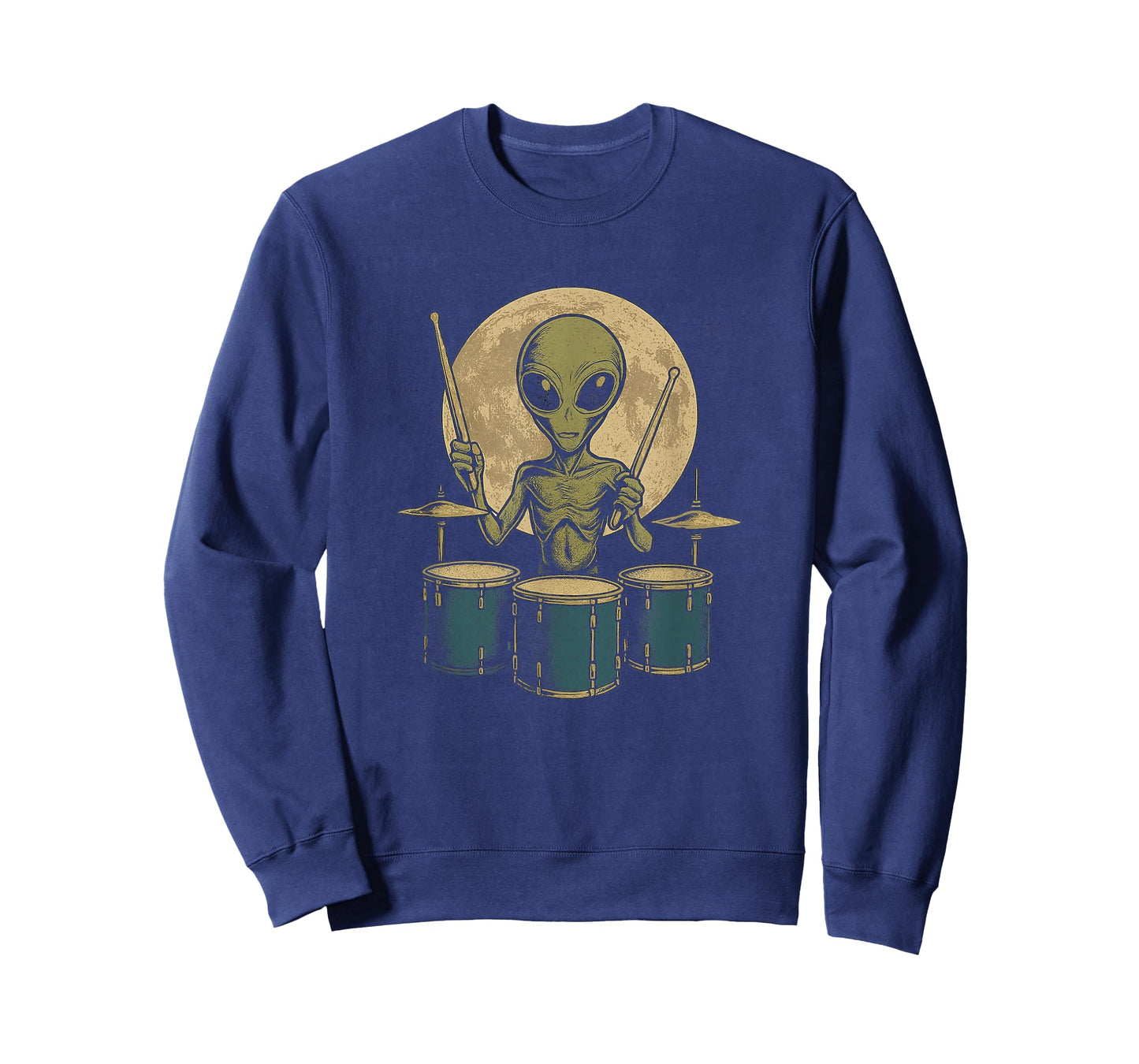 Funner Drummer Tee Alien Playing Drums Rock Music Fan T-Shirt