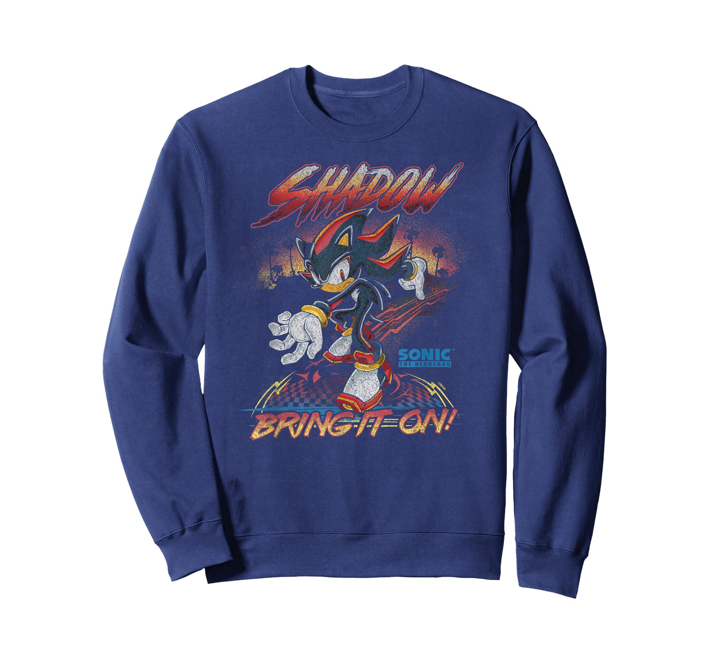 Sonic The Hedgehog Shadow Bring It On! Distressed Poster T-Shirt