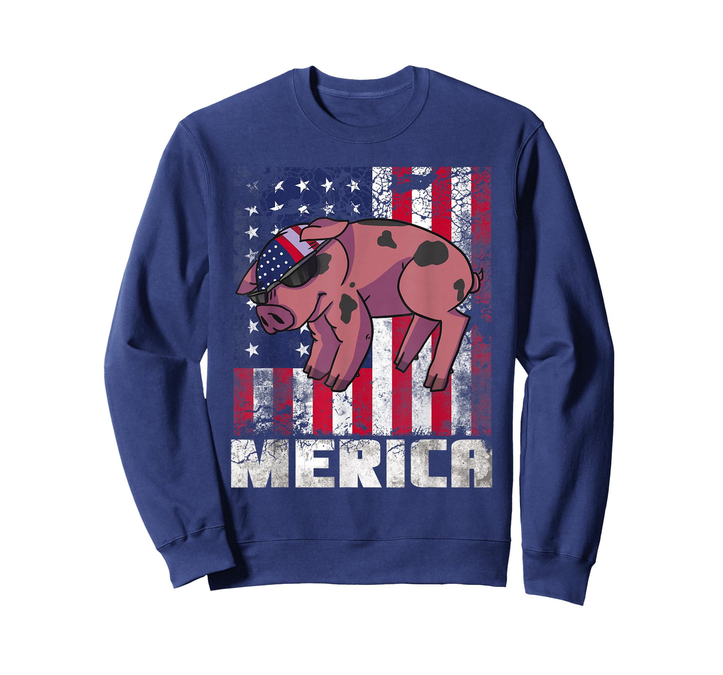 Merica Pig USA American Flag 4th of July Patriotic Gift T-Shirt