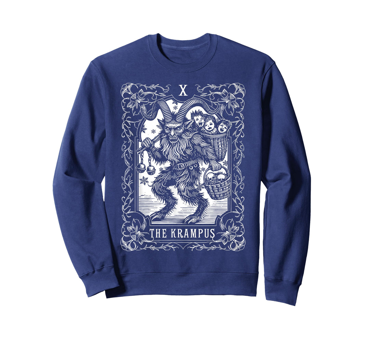 Funny Vintage The Krampus Tarot Card Gothic Merry Christmas T-Shirt