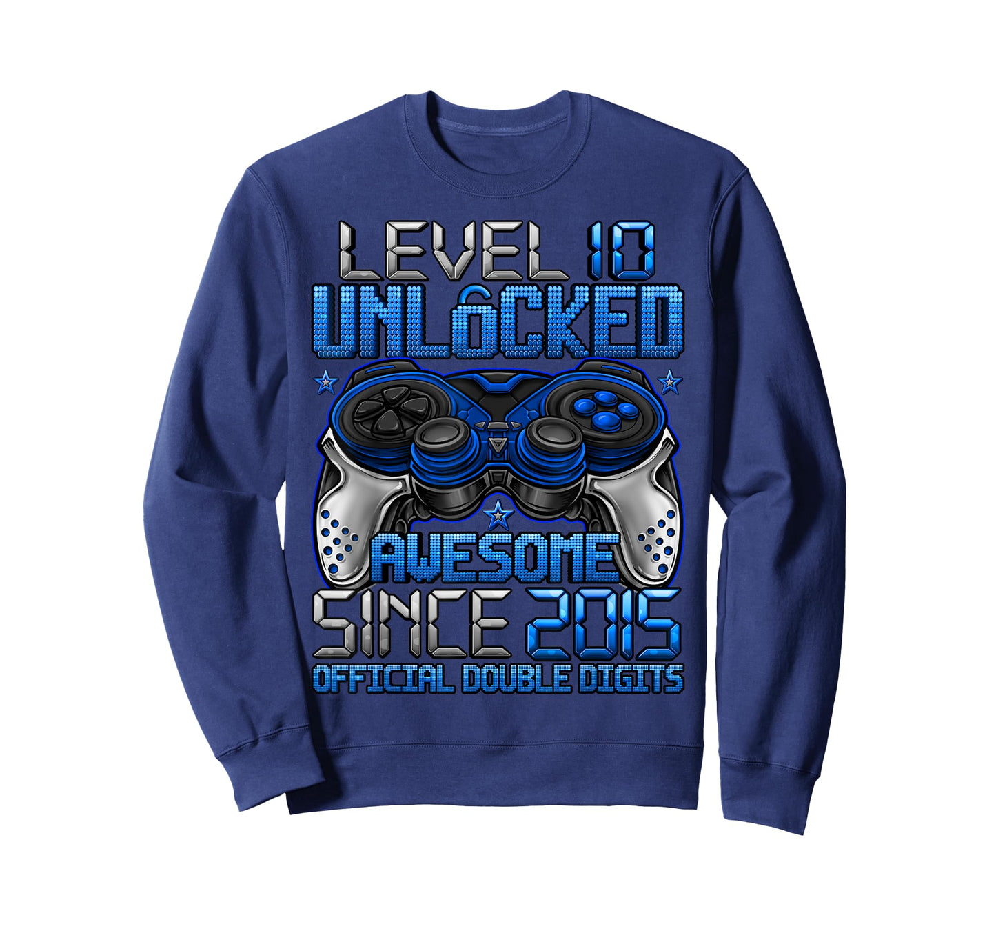Official Double Digits Level 10 Unlocked 10th Birthday Boy T-Shirt
