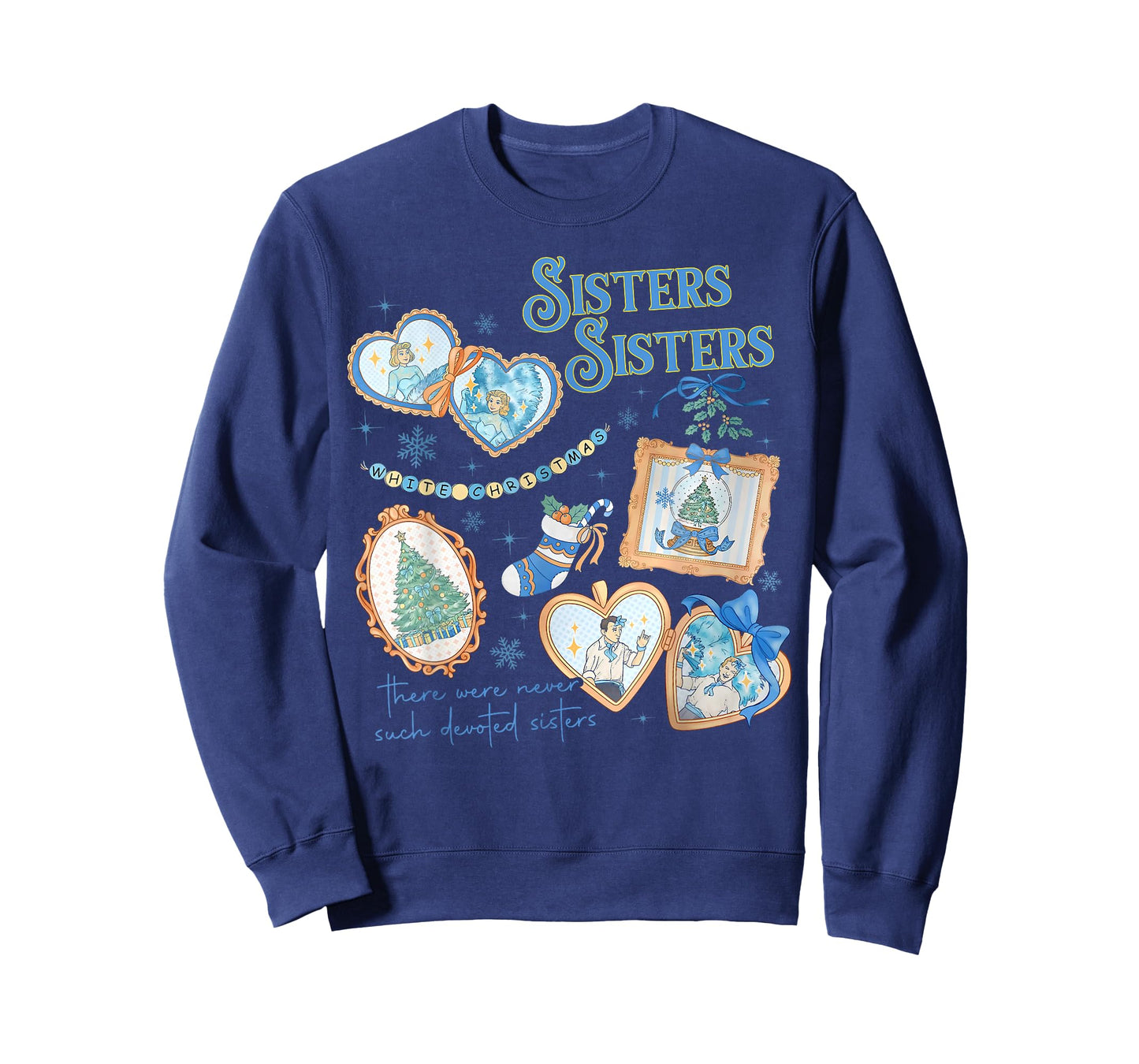 Devoted Sisters White Xmas Merry Christmas Snowflake Holiday T-Shirt
