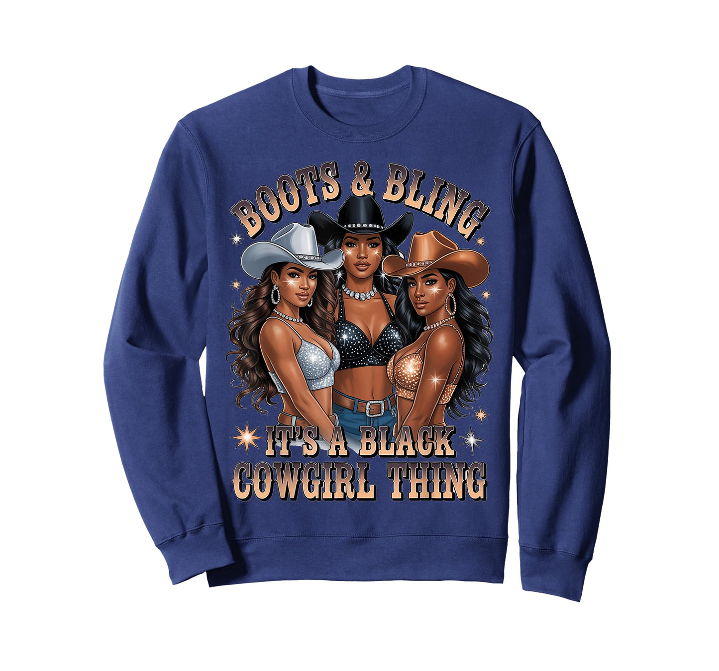 Black Cowgirl Sexy Boots Bling BLACK Cowgirl Thing Melanin T-Shirt