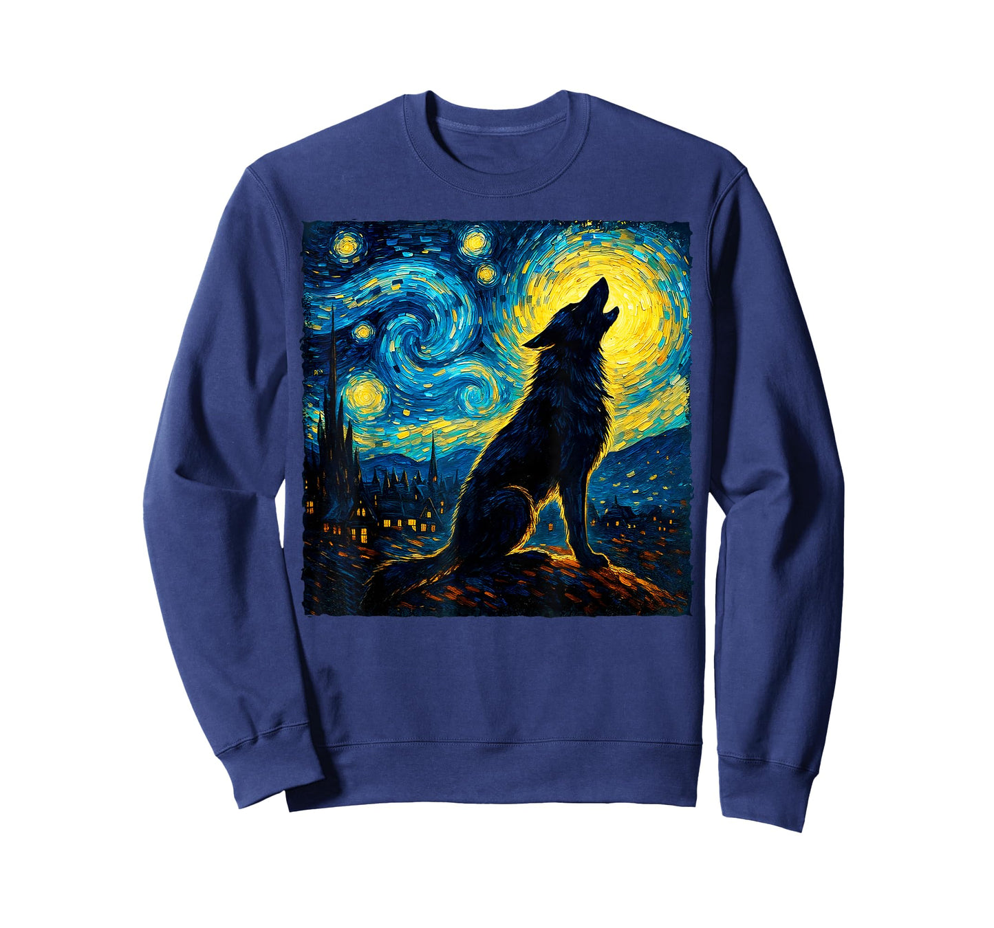 Wolf Starry Night Howling Moon Funny Gifts for Men Women Kid T-Shirt