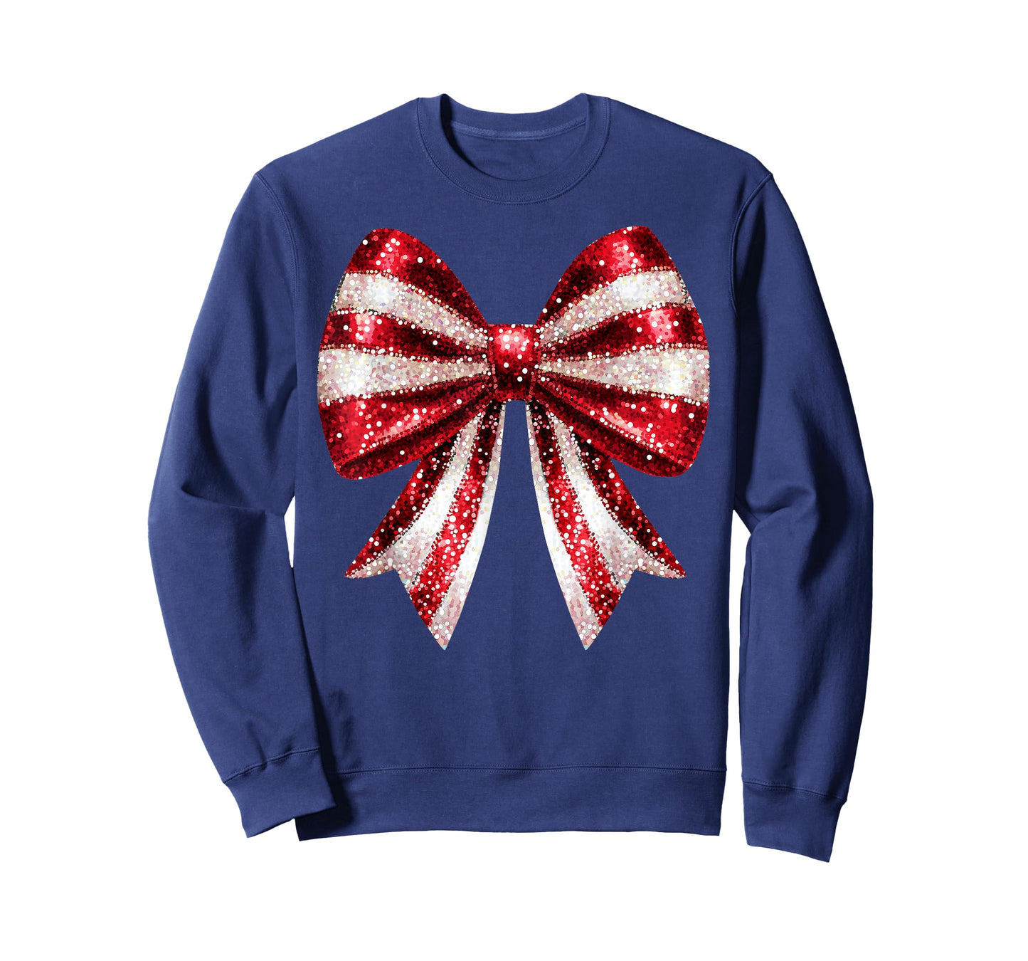 Cute Coquette Bow Christmas Candy Cane Xmas Women Kids Girls T-Shirt
