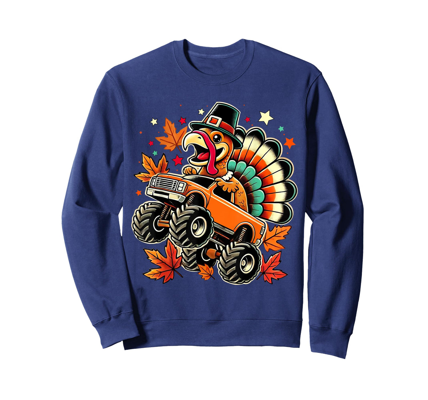 Funny Turkey Driving Monster Truck Thanksgiving Boys Toddler T-Shirt