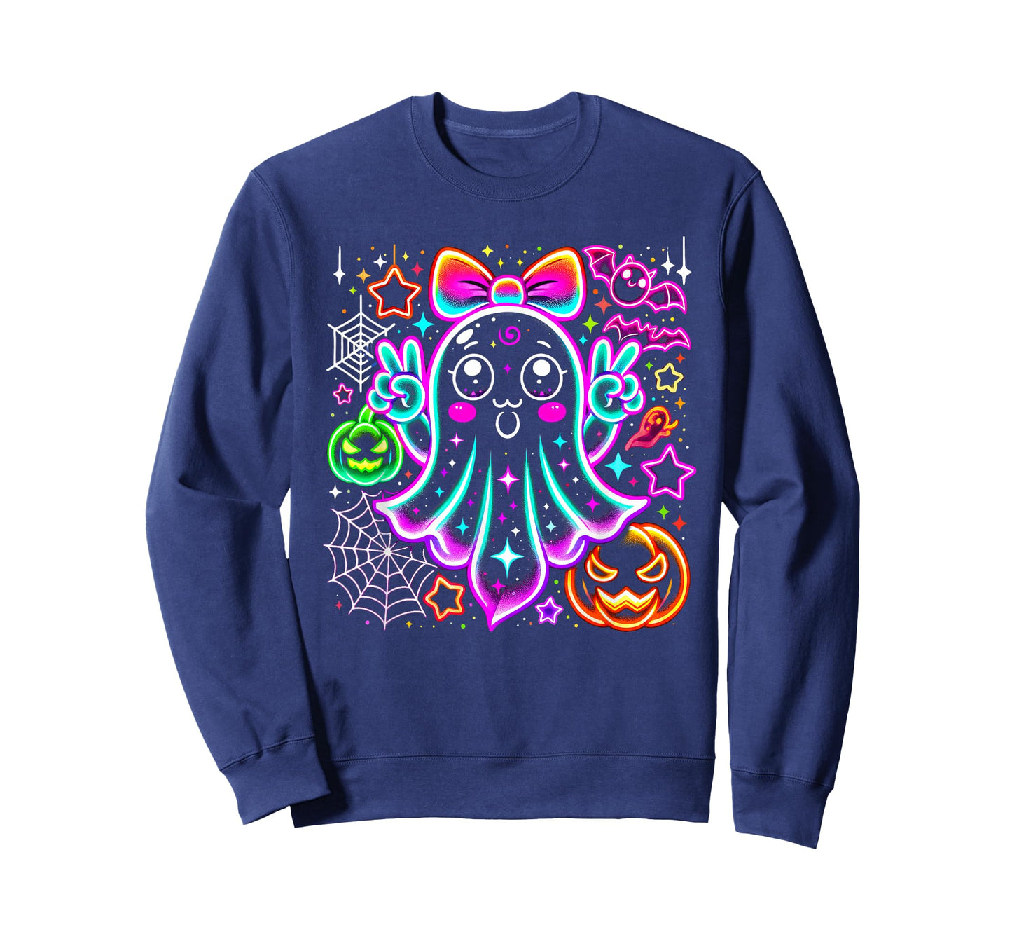 Cute Ghost Halloween Spooky Season Pumpkin T-Shirt