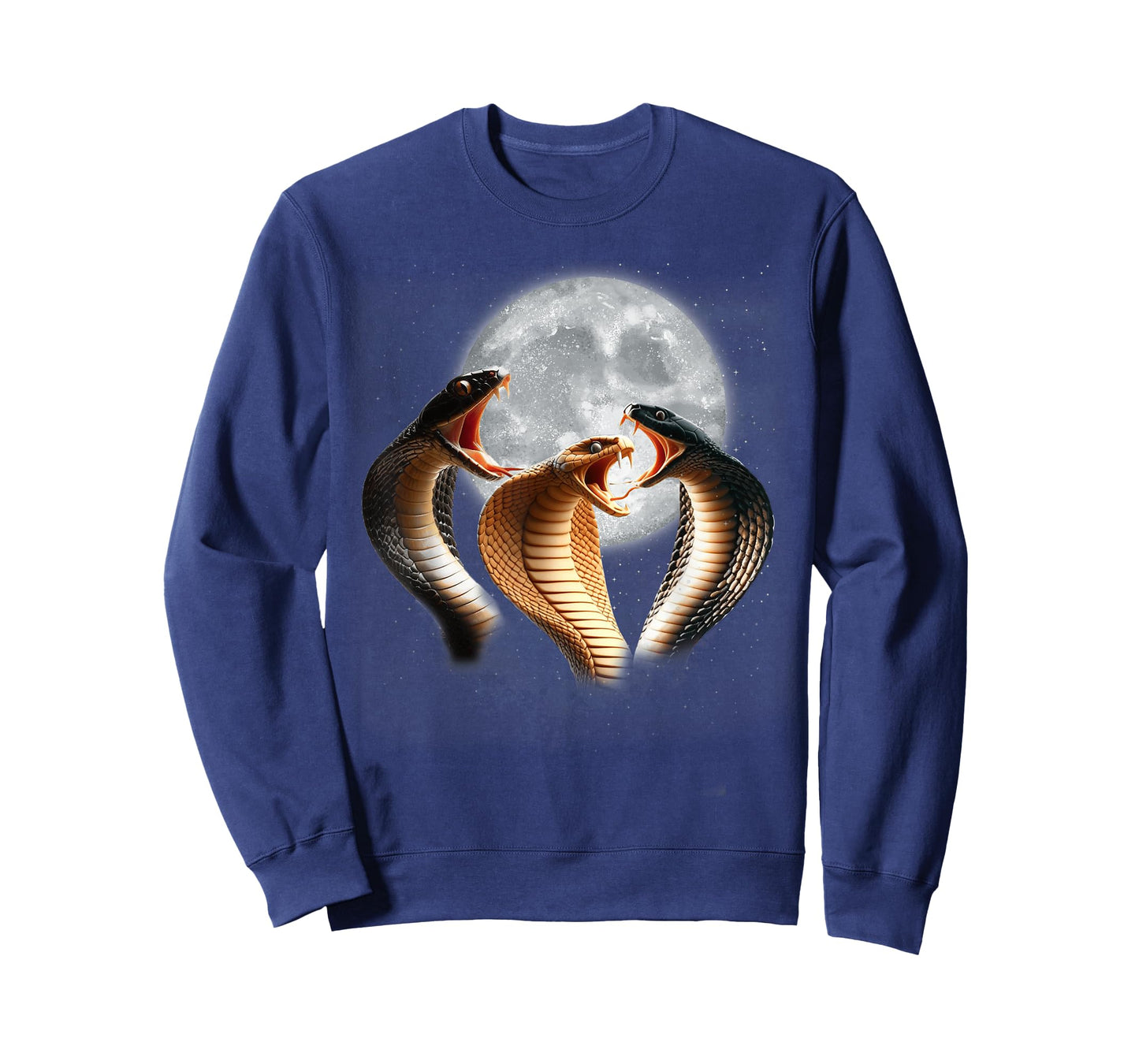 3 King Cobra Snakes Howling At The Moon Funny Venom Snake T-Shirt