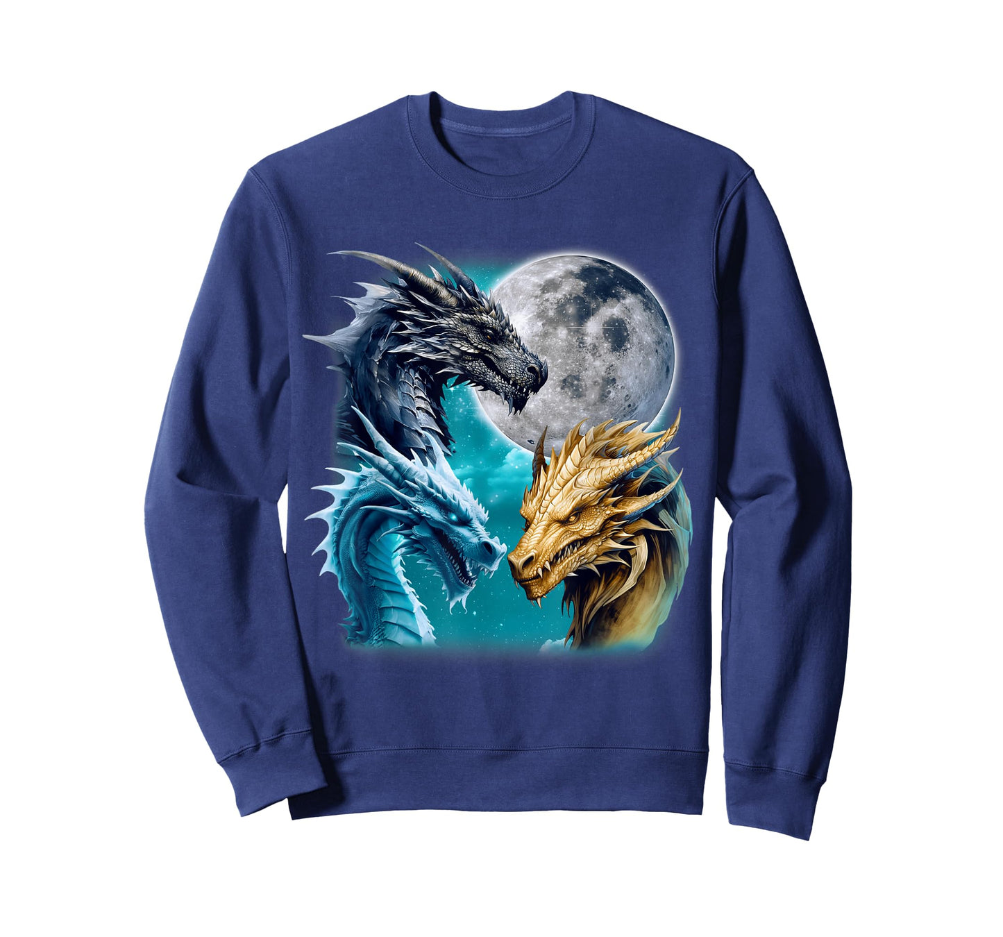 Three Dragons Moon Mythical Creature Three Wolf Parody T-Shirt