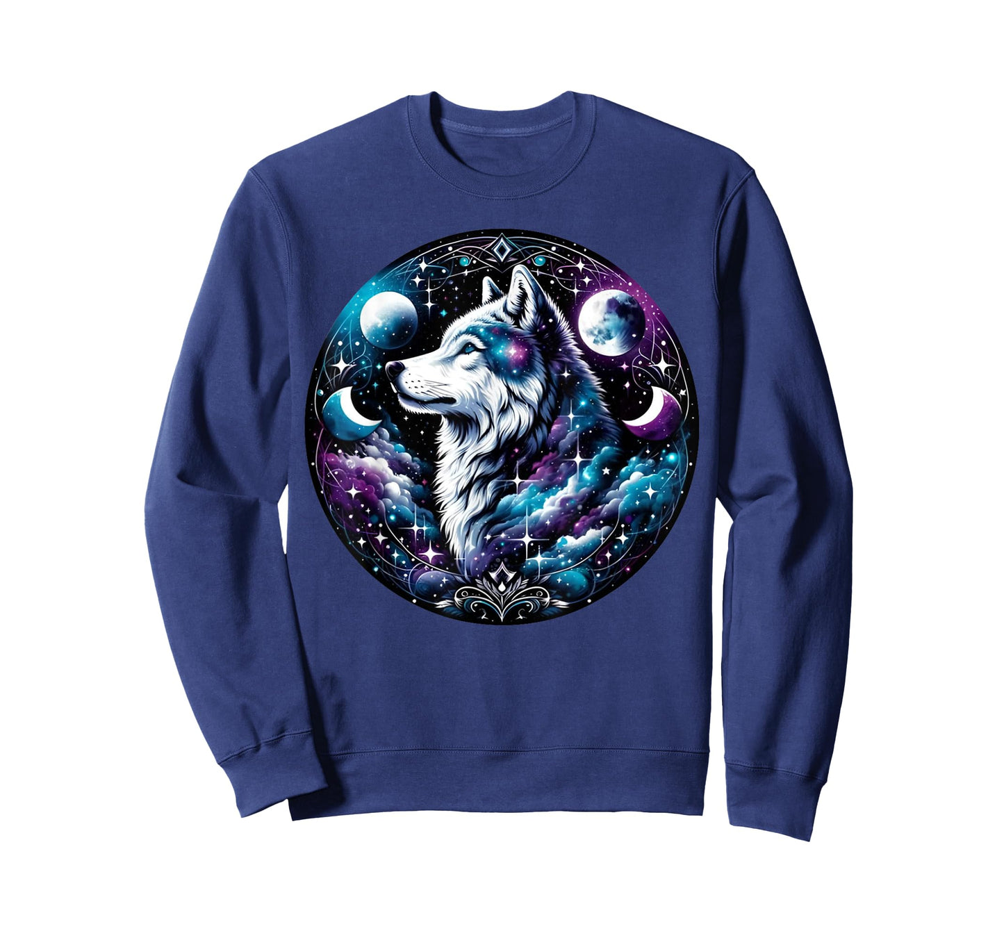Wolf Celestial Dream Night Howling Moon Funny Wolves Lover T-Shirt