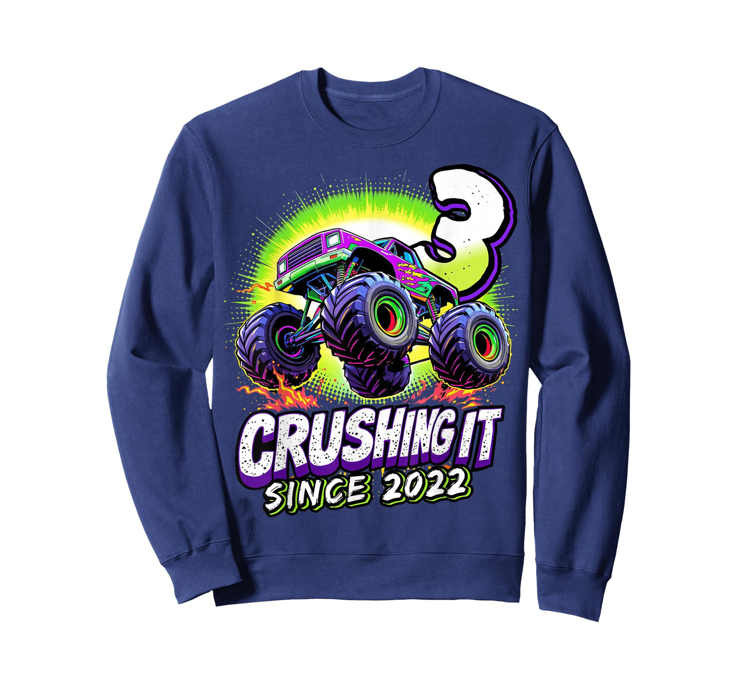 Birthday Monster Truck 3 year Old Boys 3rd Party Born 2022 T-Shirt
