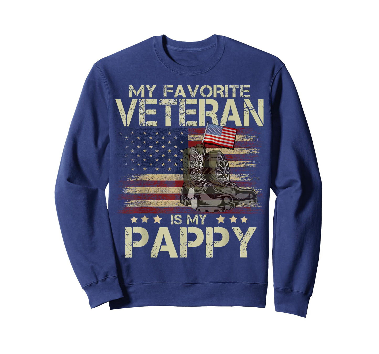 My Favorite Veteran Is My Pappy Shirt Flag & Military Boots T-Shirt
