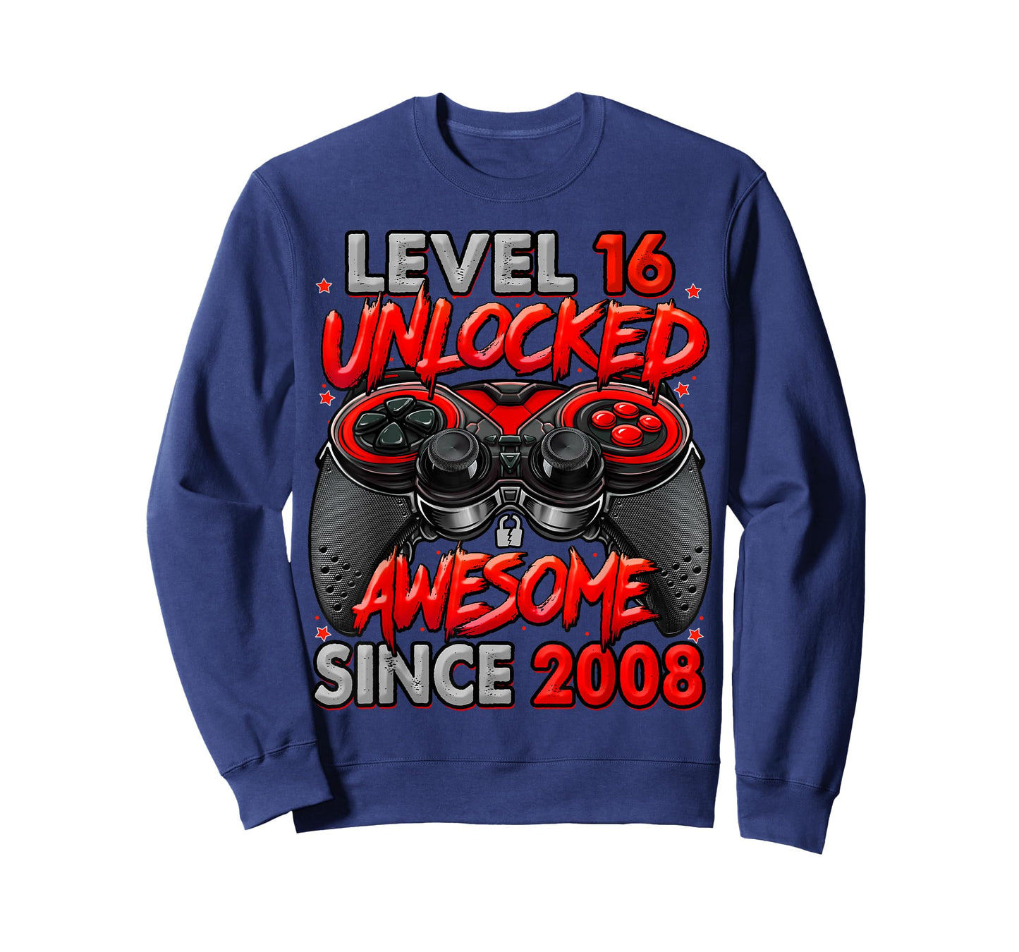 Level 16 Unlocked Awesome Since 2008 Gaming 16th Birthday T-Shirt