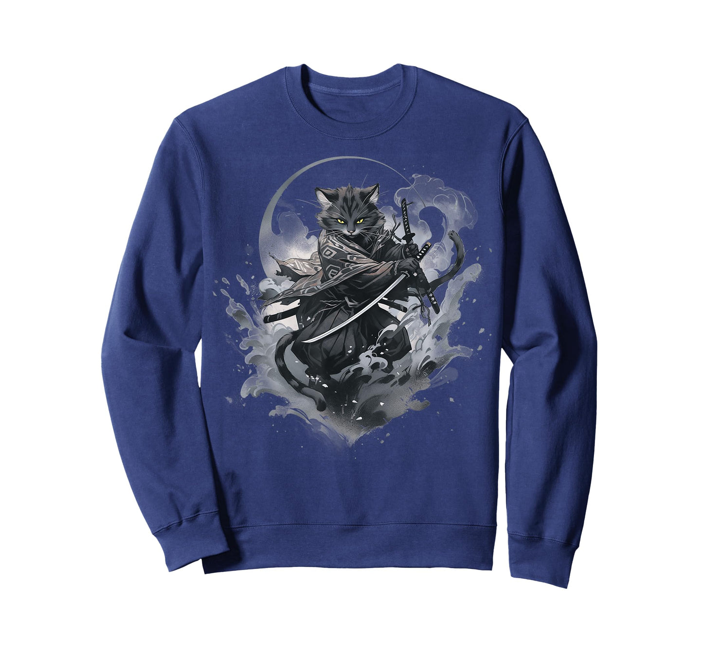 Samurai cat Anime Japanese Ninja Warrior Aesthetic Cute V05 T-Shirt