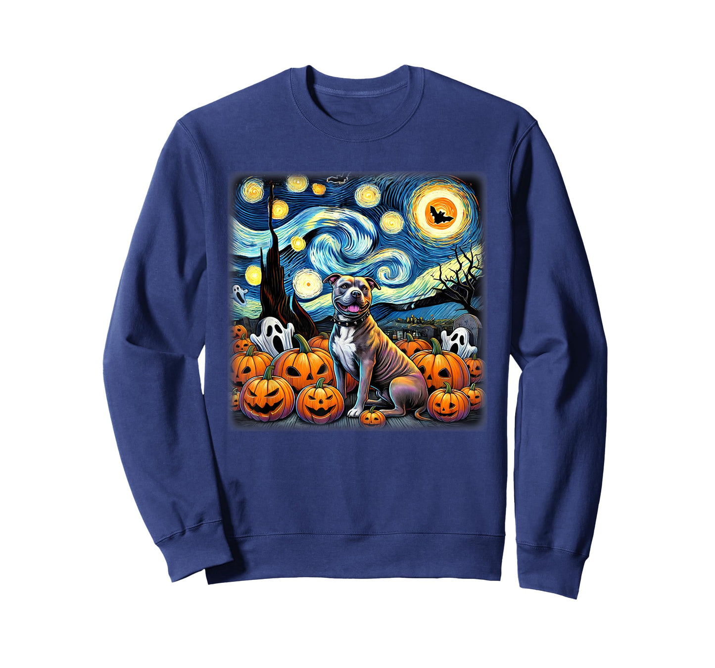 Starry Night Pitbull Halloween T-Shirt