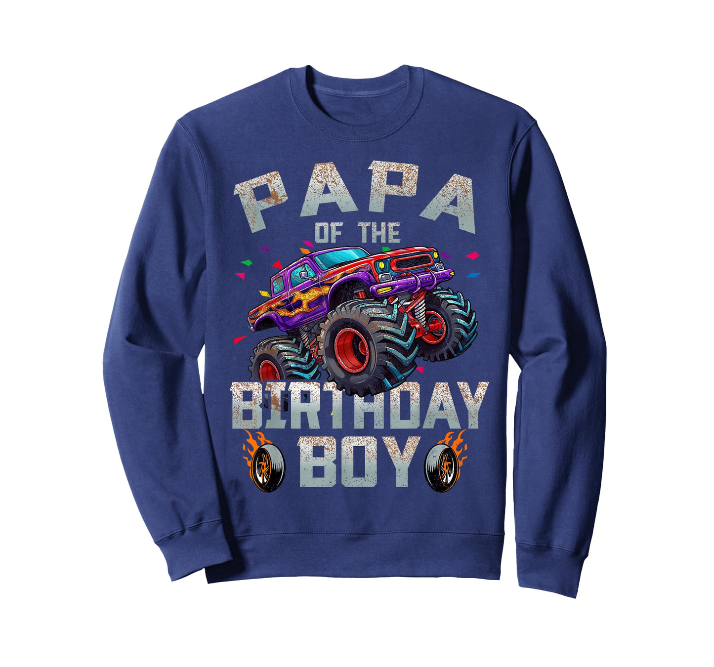 Papa Of The Birthday Boy Monster Truck Family T-Shirt