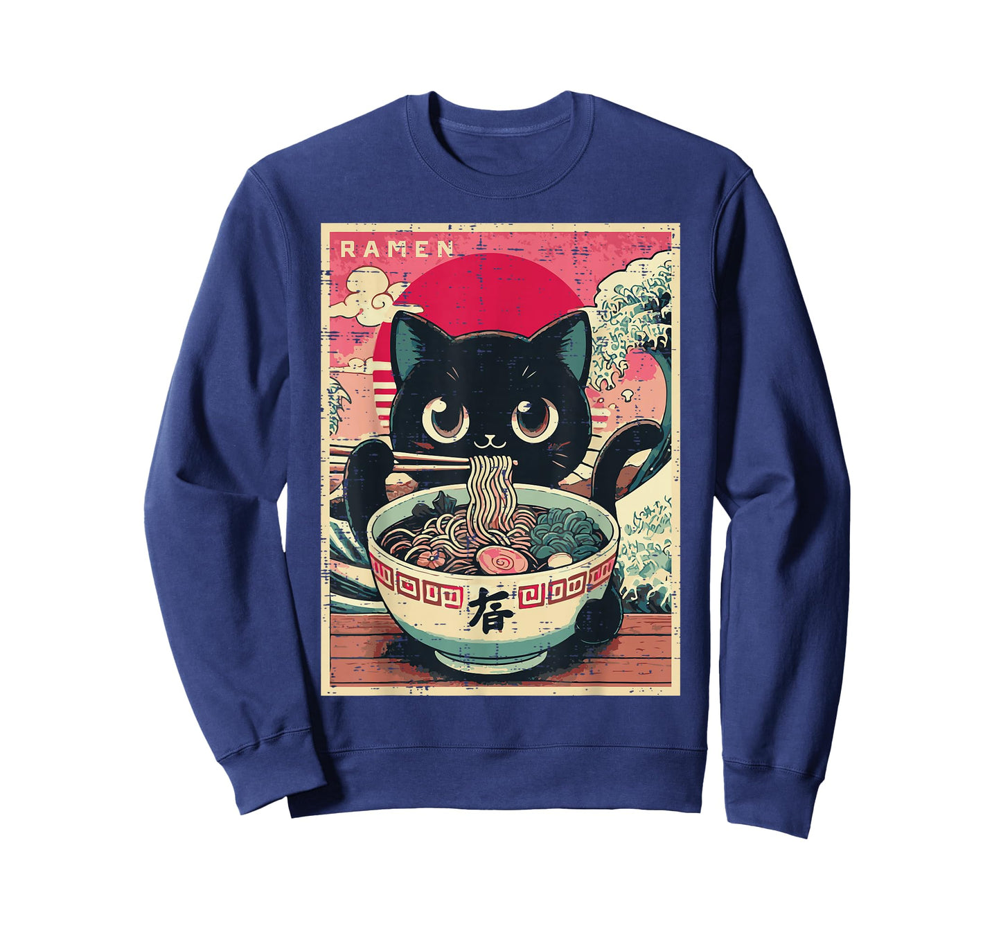 Japanese Anime Cat Ramen Kawaii Poster Art Girls Kids Women T-Shirt