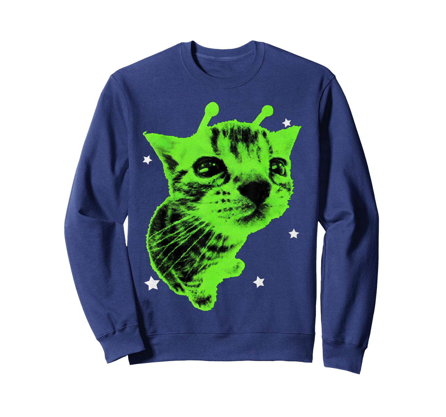 Y2K Alien Cat Meme Retro Silly Cat Vintage Space Kitty Funny T-Shirt