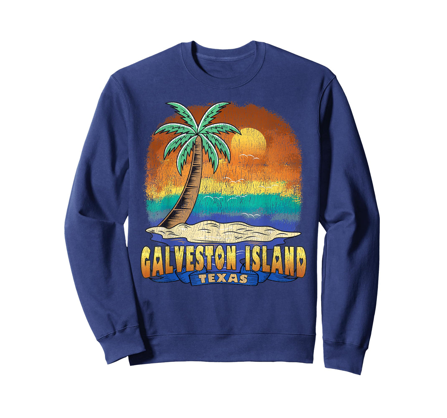 GALVESTON ISLAND TEXAS | Vintage Distressed Souvenir T-Shirt