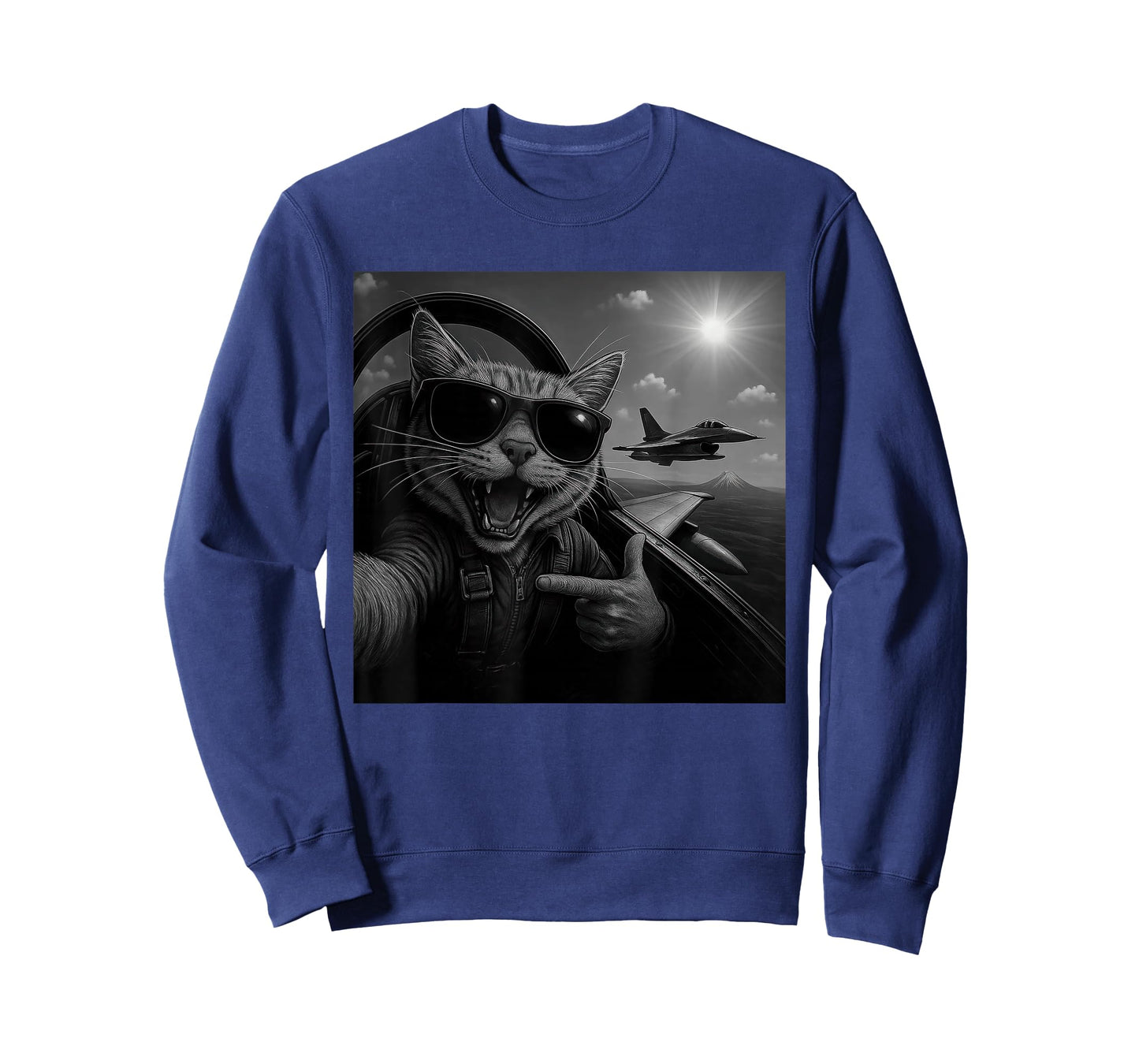 Cat Selfie Jet Airplane Funny Cat Gifts for Men Women Kids T-Shirt