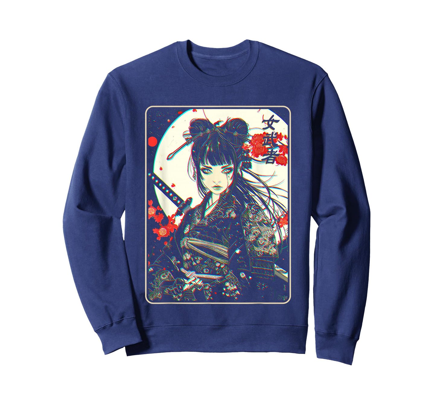 Japanese Gothic Anime Samurai Art Woman With Katana Sword T-Shirt