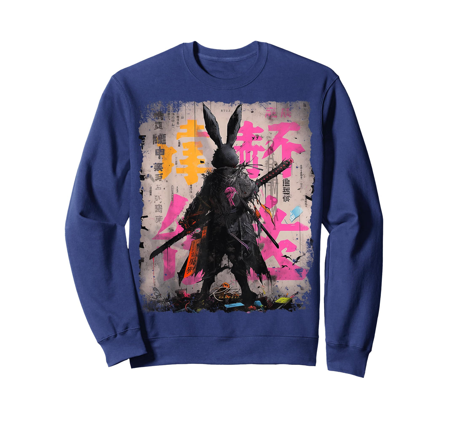 Hip Hop Y2K Rabbit Hipster Edgy Streetwear Bunny Samurai T-Shirt