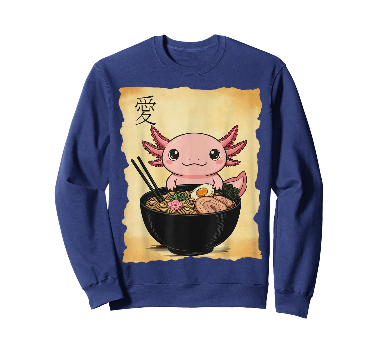 Cute Axolotl Eating Ramen Graphic Tee Japanese Kawaii Anime T-Shirt