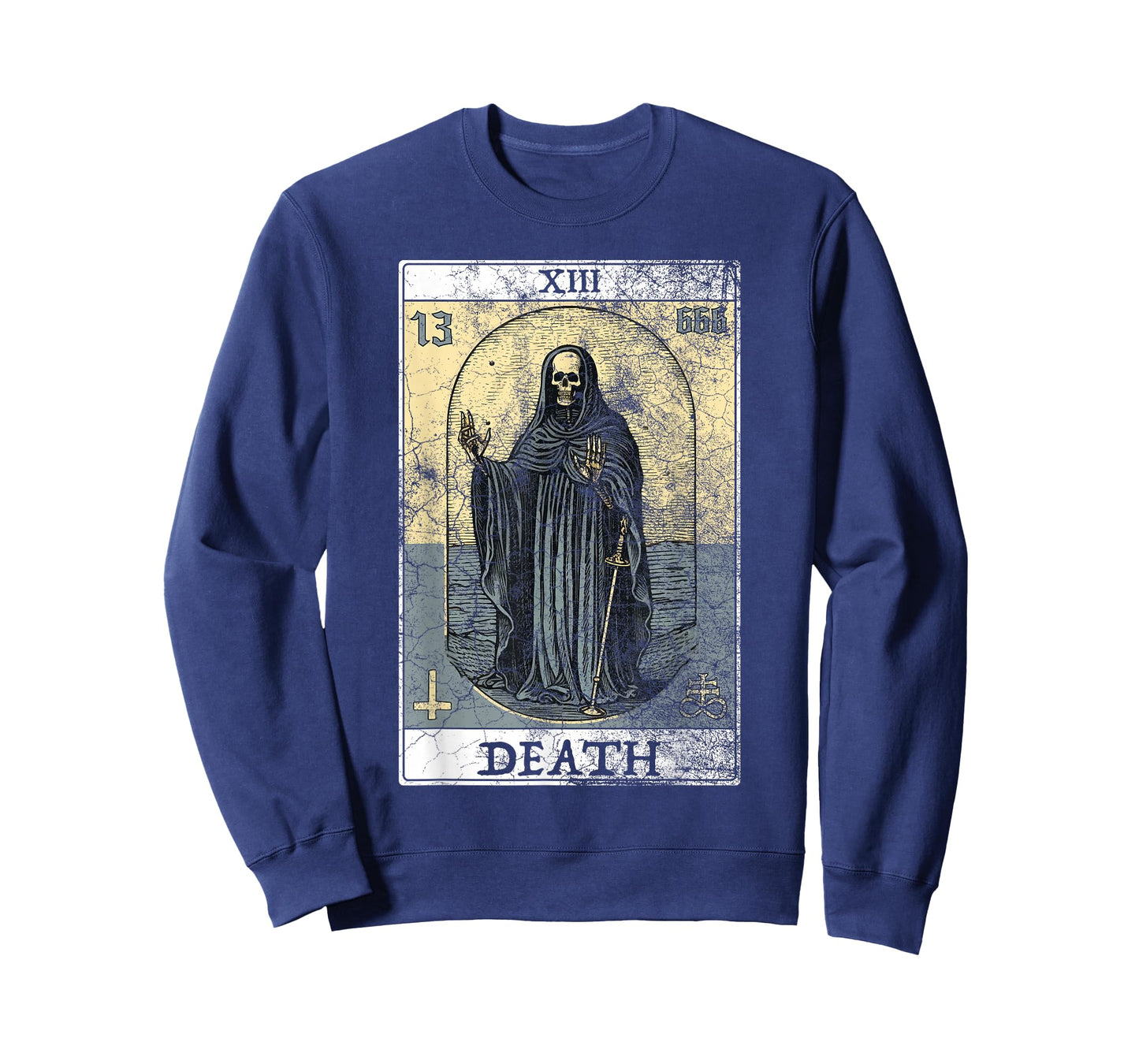 Vintage Death Tarot Card Skeleton Occult Satanic Horror Men T-Shirt
